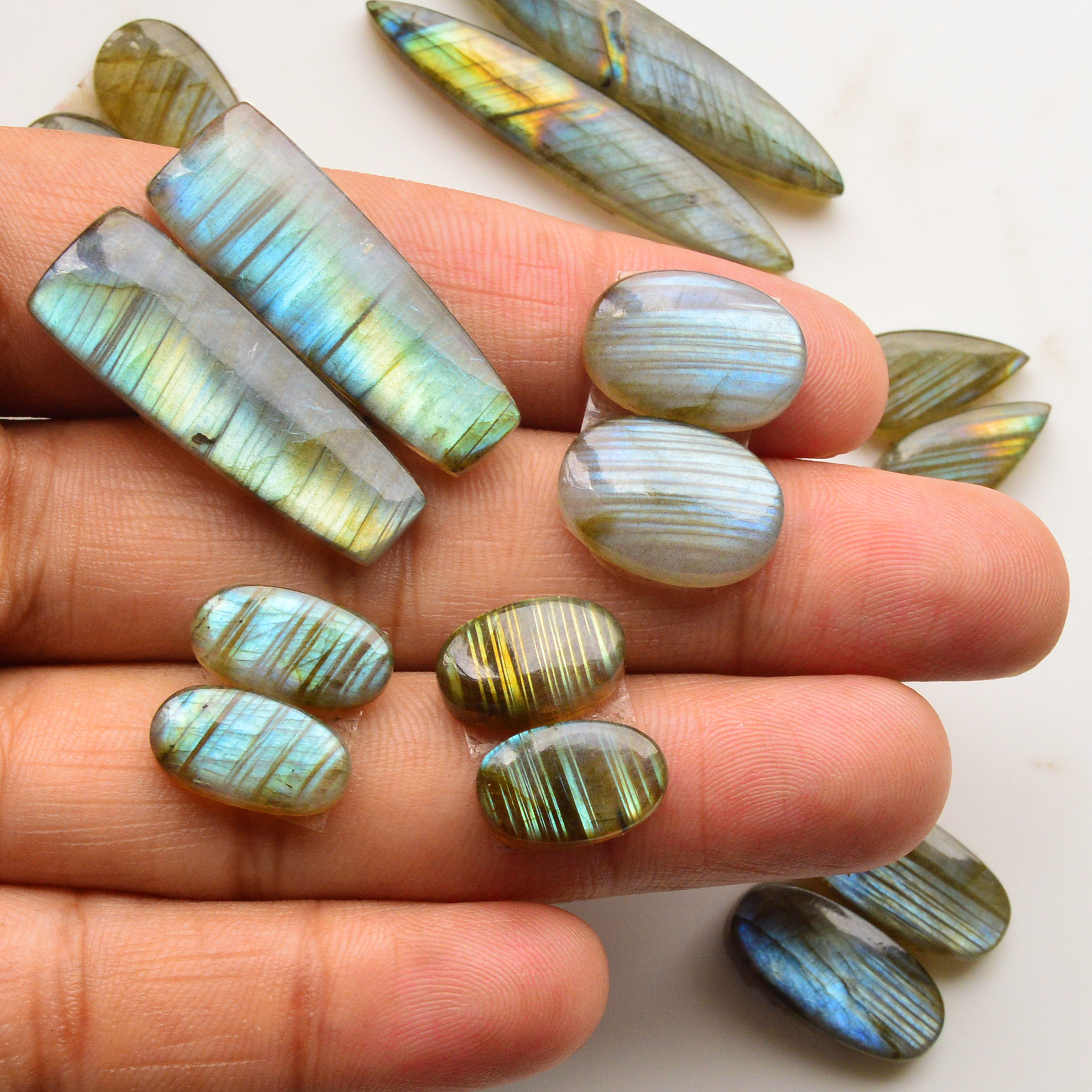 8 Pair 137Cts  Natural Labradorite Pair Gemstone Lot for jewellery making  42x7 14x9mm 19827