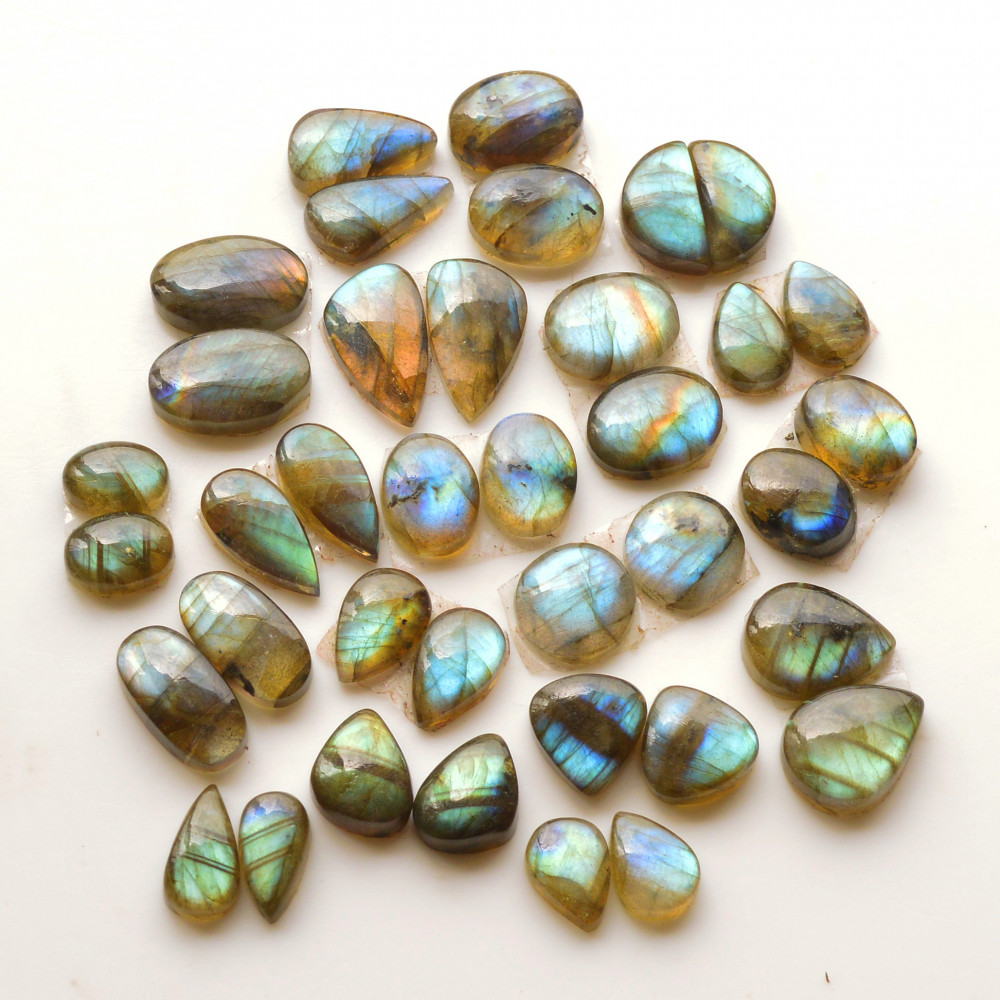 Image of 19 Pair 135Cts  Natural Labradorite Pair Gemstone Lot for jewellery making  13x10 10x7mm #19828