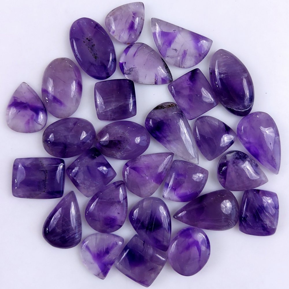 27Pcs 559Cts Natural Purple Amethyst Loose Cabochon Flat Back Both Side Polish Gemstone Lot 25x13 15x15mm#G-1983