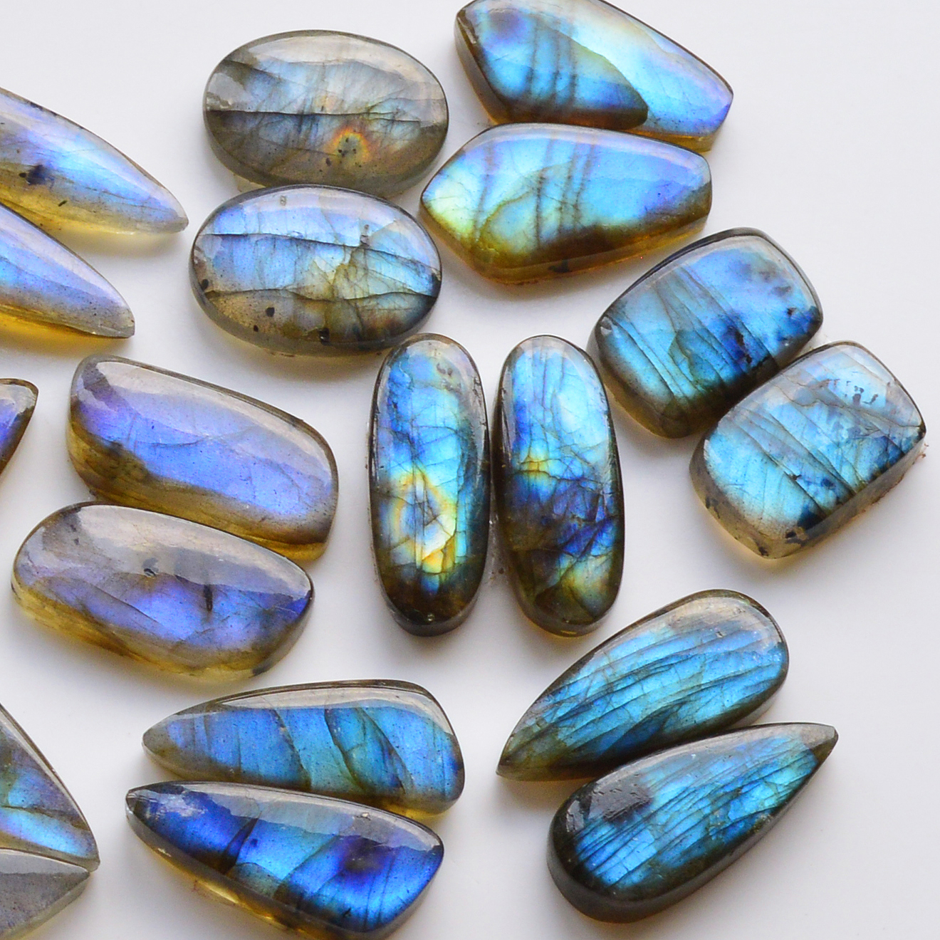 10 Pair 202Cts  Natural Labradorite Pair Gemstone Lot for jewellery making  25x8 16x11mm 19831