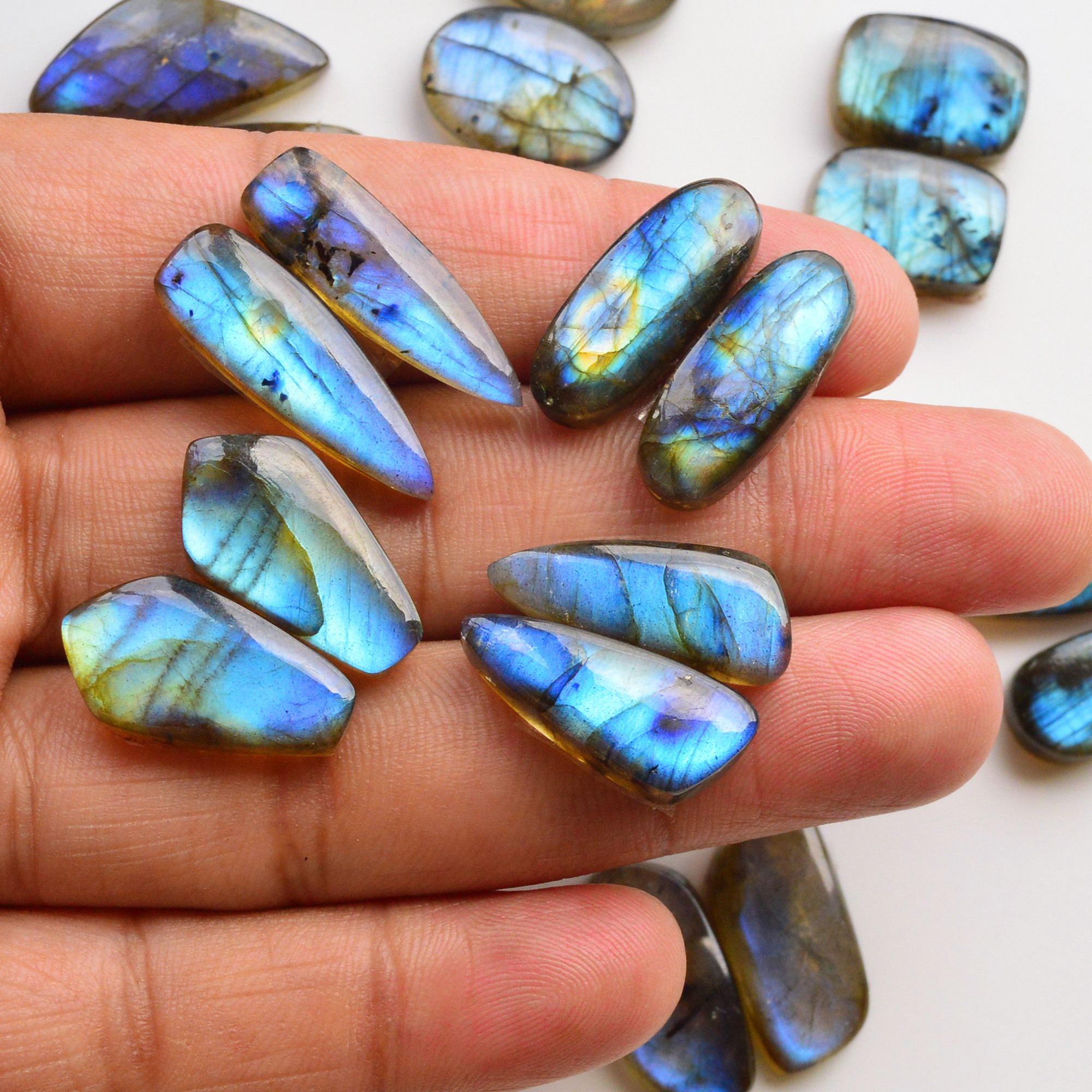 10 Pair 202Cts Natural Labradorite Pair Gemstone Lot for jewellery making 25x8 16x11mm 19831
