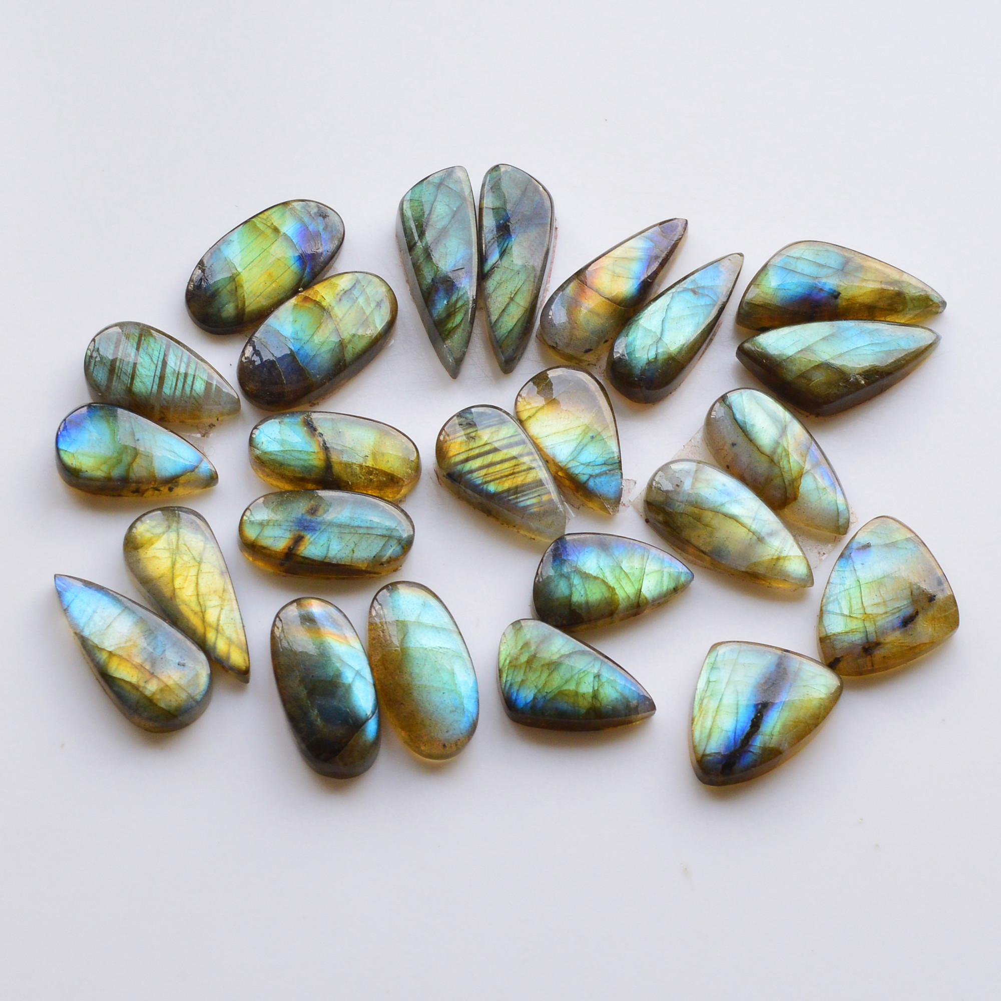 12 Pair 146Cts  Natural Labradorite Pair Gemstone Lot for jewellery making  23x8 17x13mm 19834