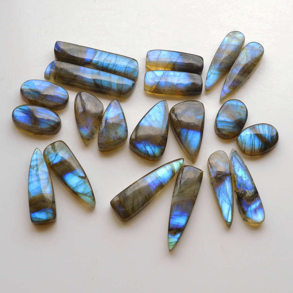 Image of 10 Pair 243Cts  Natural Labradorite Pair Gemstone Lot for jewellery making  34x 8 19x10mm #19841