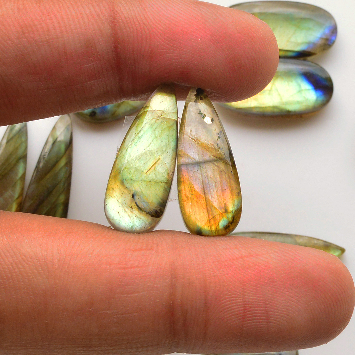 11 Pair 189Cts Natural Labradorite Pair Gemstone Lot for jewellery making 25x13 20x11mm 19842