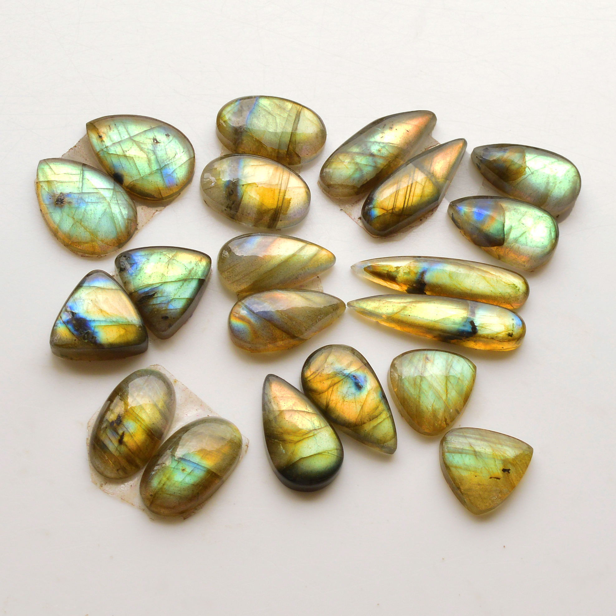 10 Pair 115Cts  Natural Labradorite Pair Gemstone Lot for jewellery making  26x6 12x12mm 19844