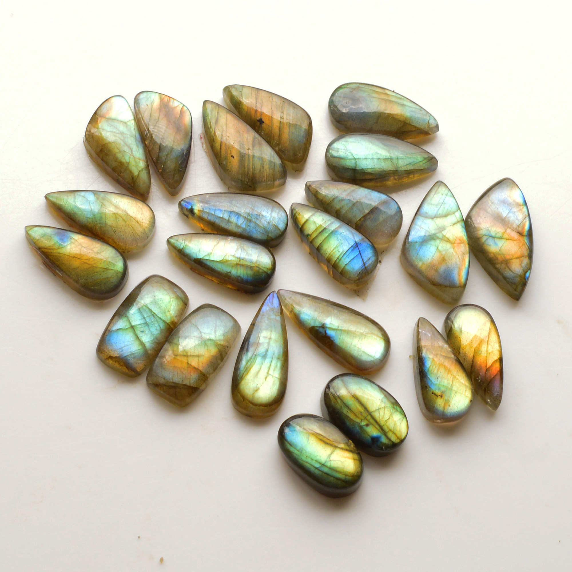 11 Pair 157Cts Natural Labradorite Pair Gemstone Lot for jewellery making 21x9 15x10mm 19845