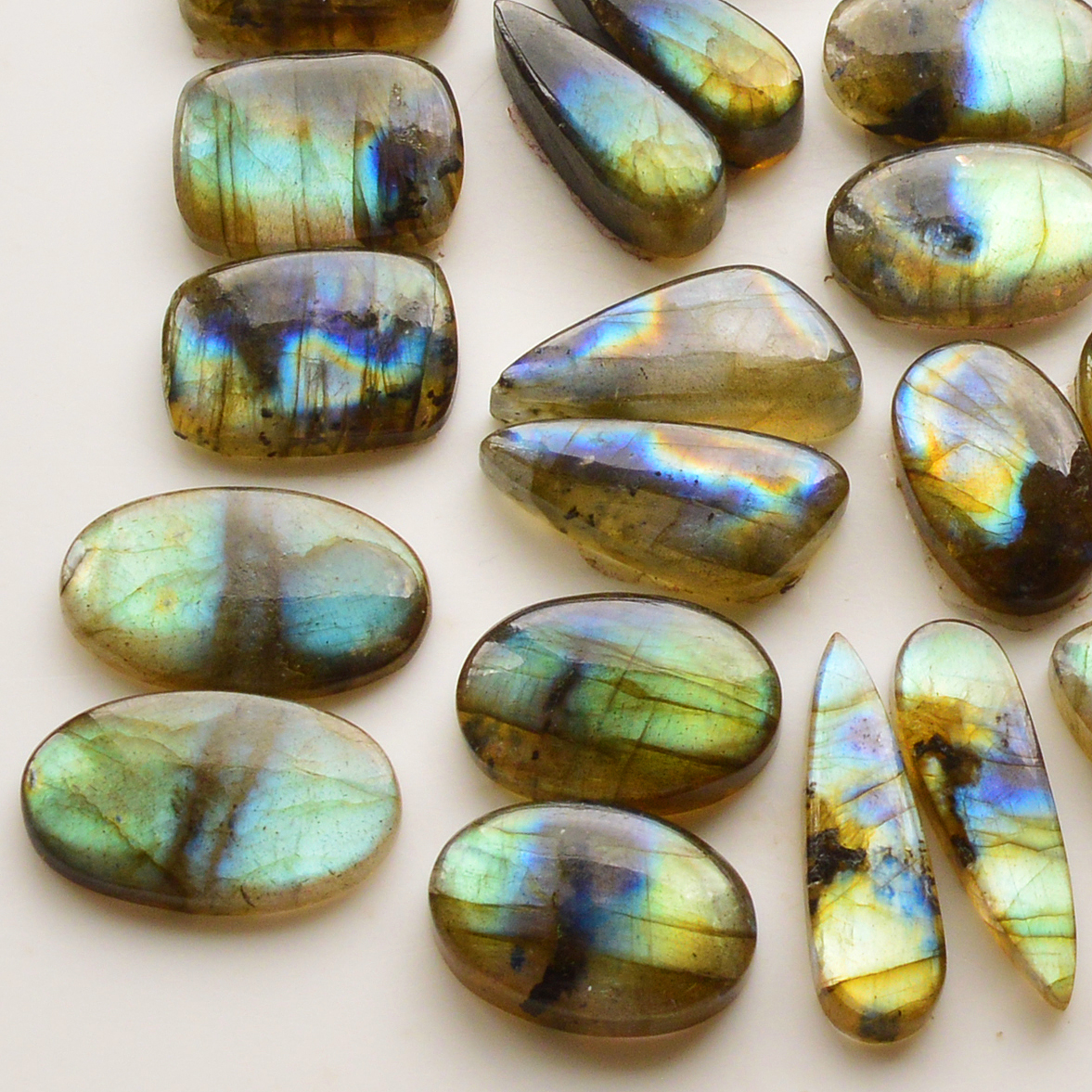 15 Pair 196Cts Natural Labradorite Pair Gemstone Lot for jewellery making 22x7 12x12mm 19846