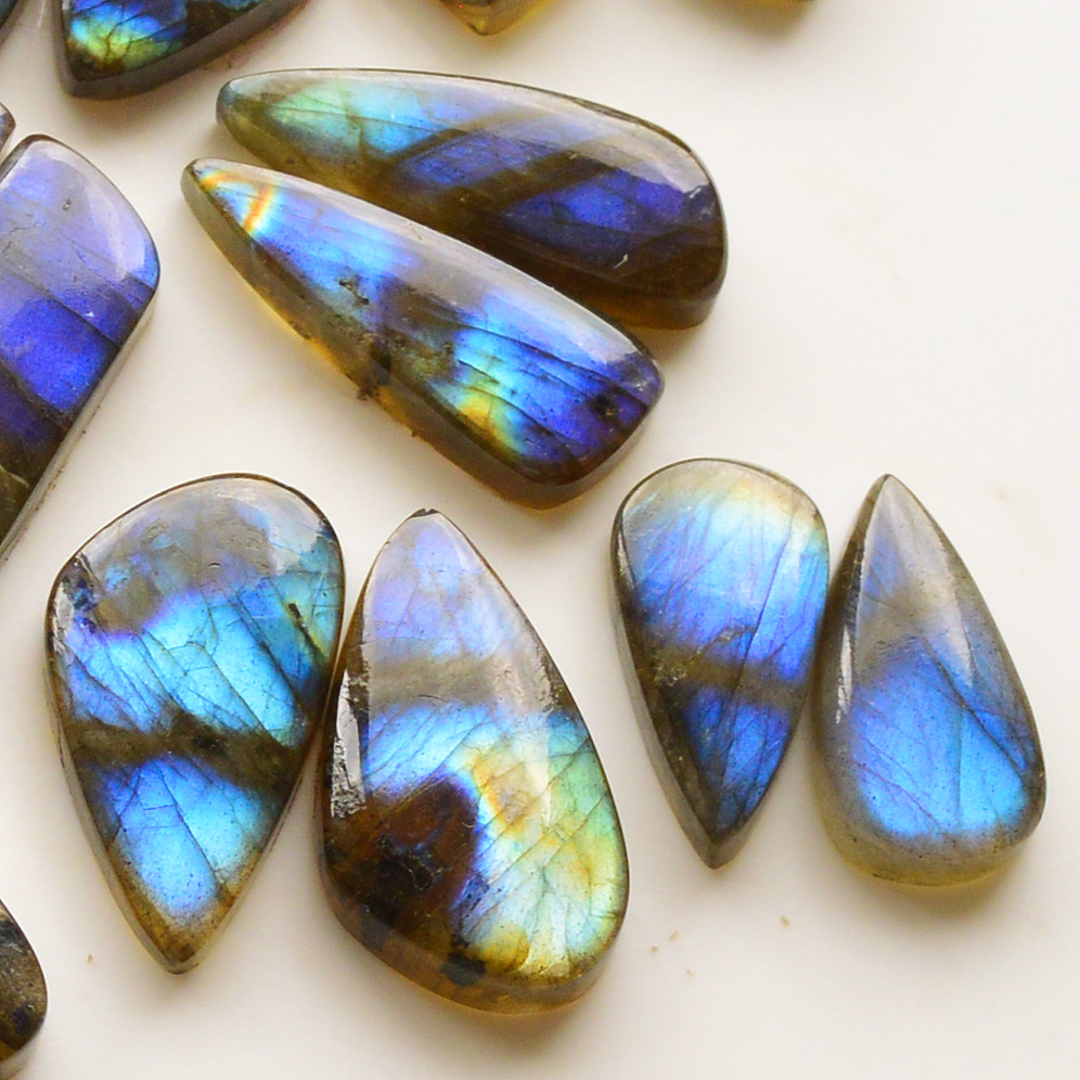 10 Pair 210Cts Natural Labradorite Pair Gemstone Lot for jewellery making 28x9 18x11mm 19847