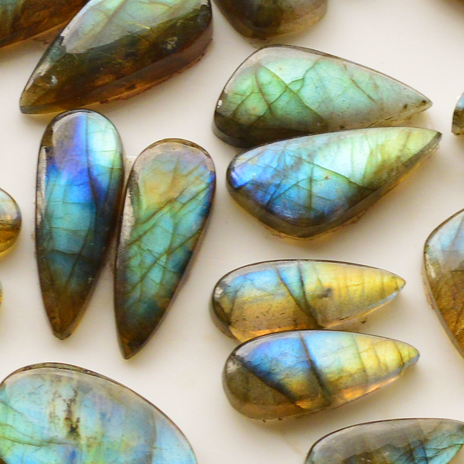 12 Pair 153Cts  Natural Labradorite Pair Gemstone Lot for jewellery making  23x8 18x7mm 19848
