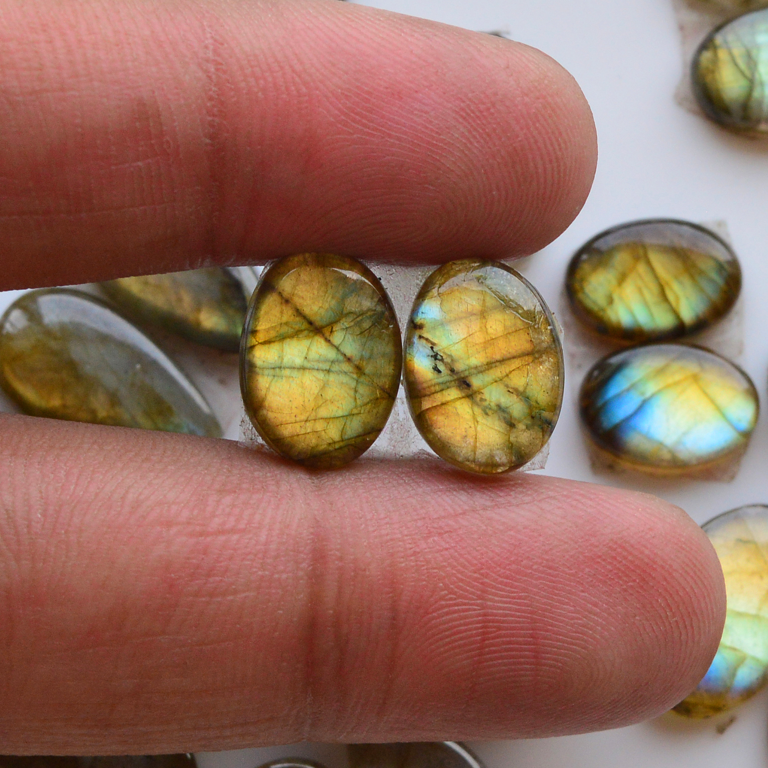 15 Pair 127Cts Natural Labradorite Pair Gemstone Lot for jewellery making 21x6 11x9mm 19849