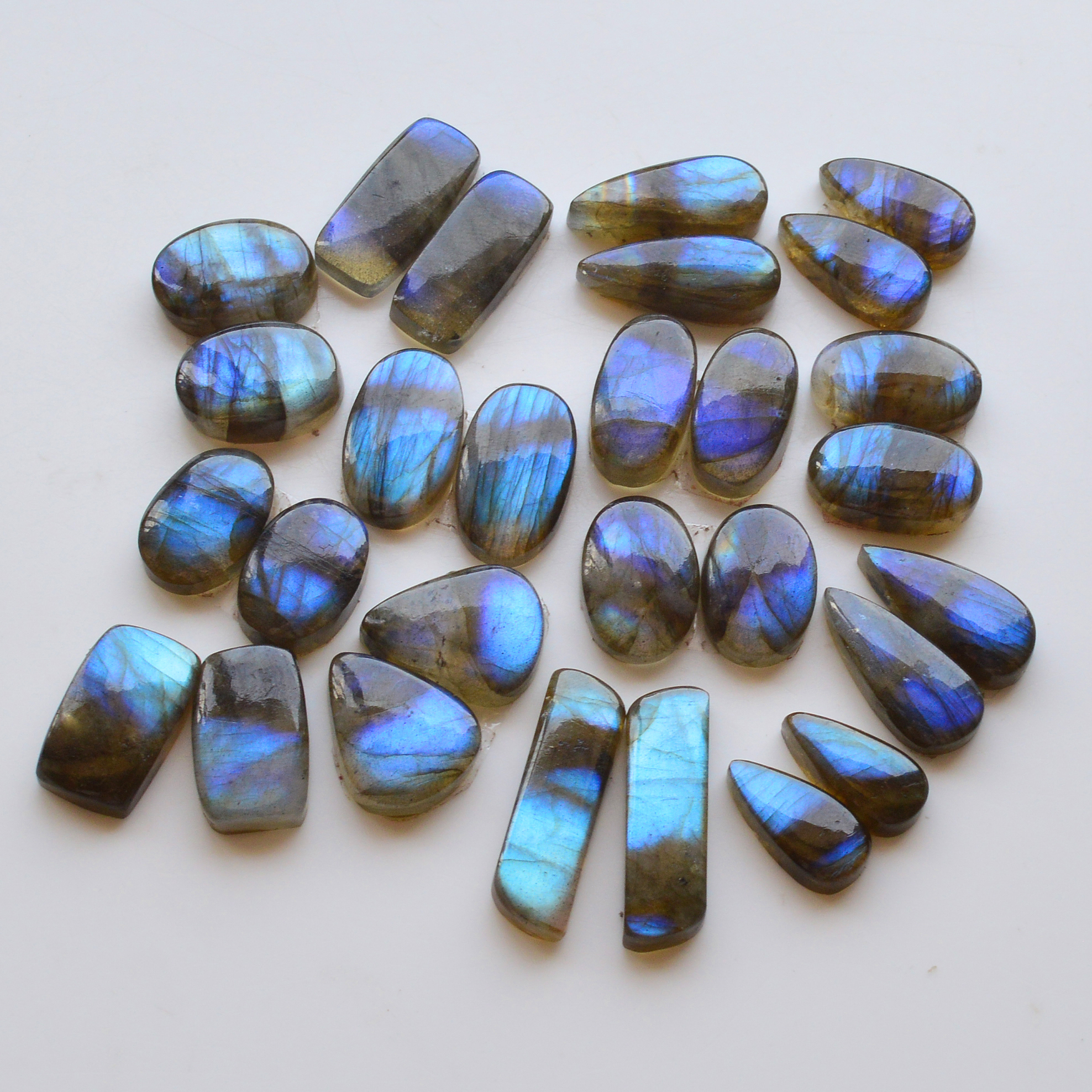 14 Pair 184Cts  Natural Labradorite Pair Gemstone Lot for jewellery making  23x7 15x11mm 19851
