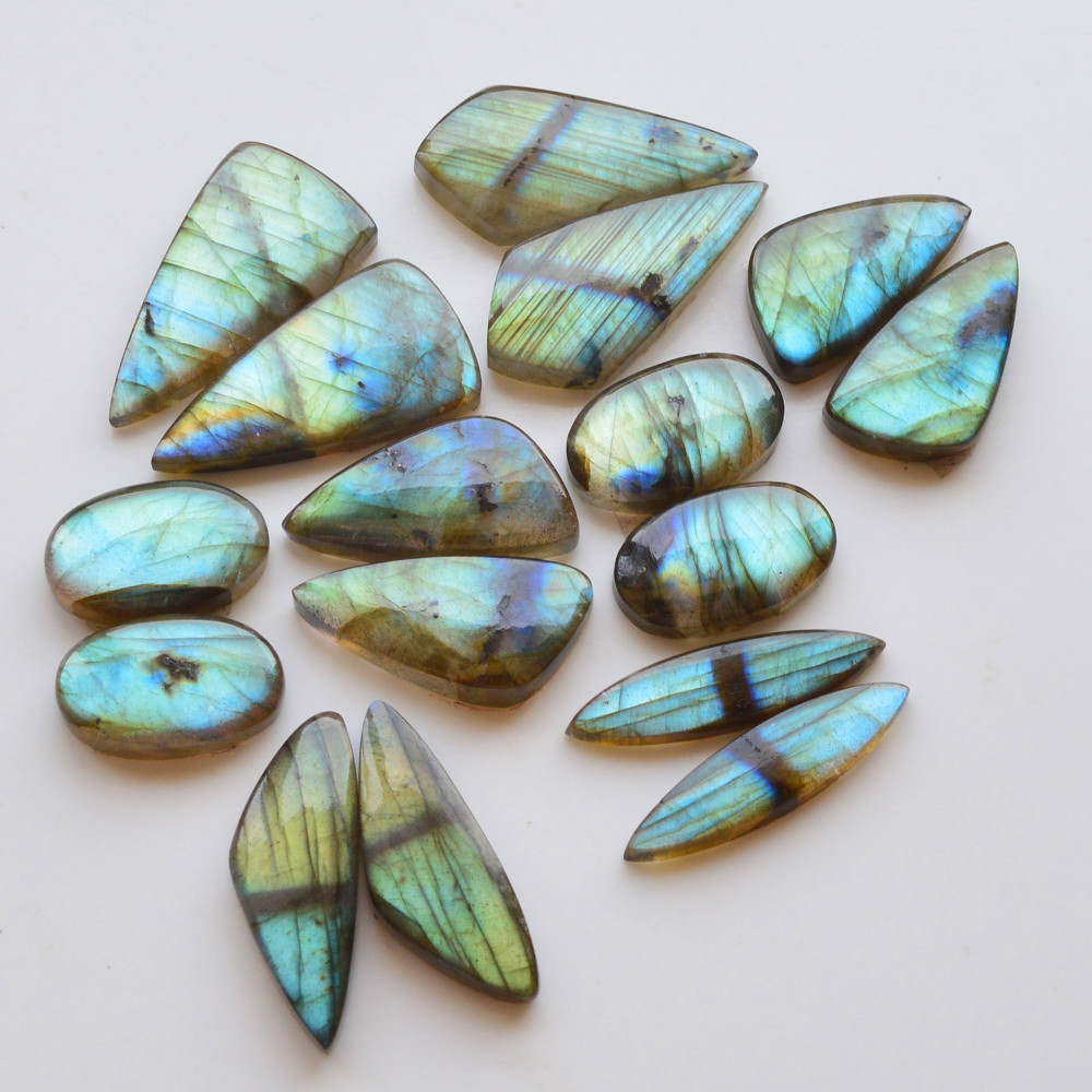 Image of 8 Pair 193Cts  Natural Labradorite Pair Gemstone Lot for jewellery making  29x15 19x12mm #19852