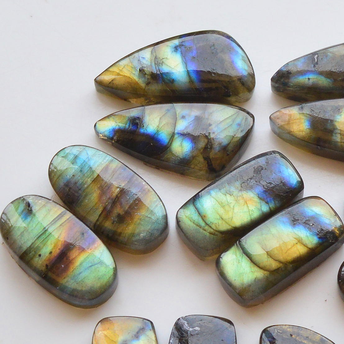 9 Pair 213Cts Natural Labradorite Pair Gemstone Lot for jewellery making 38x10 20x10mm 19853