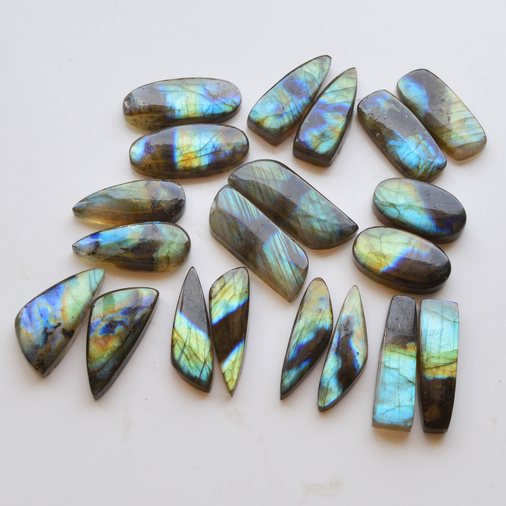 Image of 10 Pair 257Cts  Natural Labradorite Pair Gemstone Lot for jewellery making  30x8 25x10mm #19854