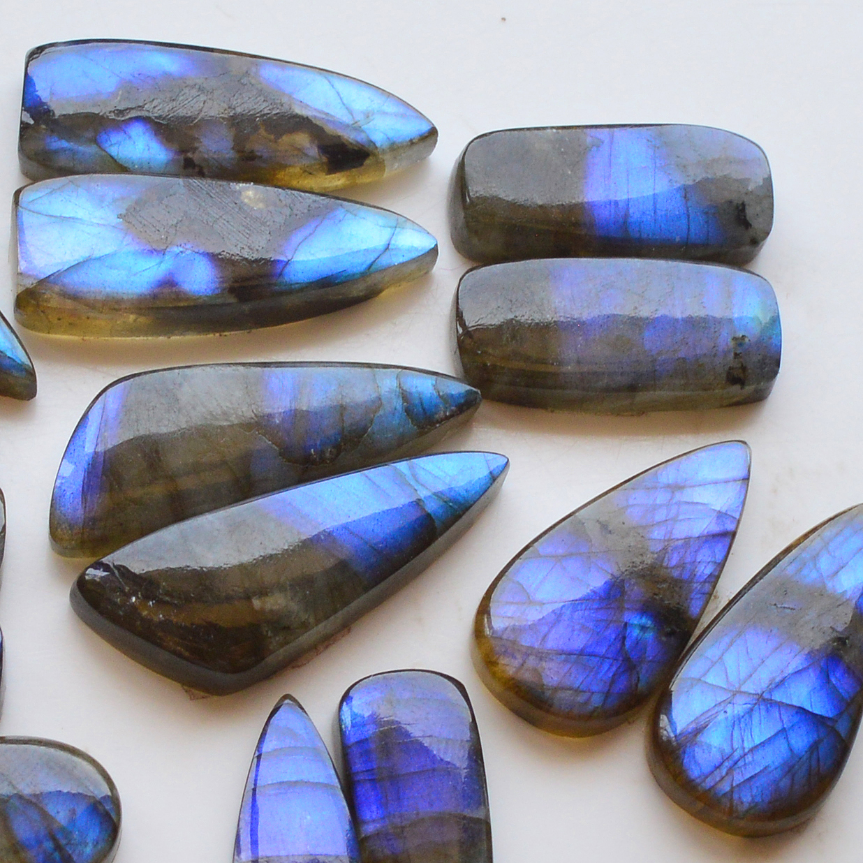 9 Pair 229Cts Natural Labradorite Pair Gemstone Lot for jewellery making 32x11 17x10mm 19856