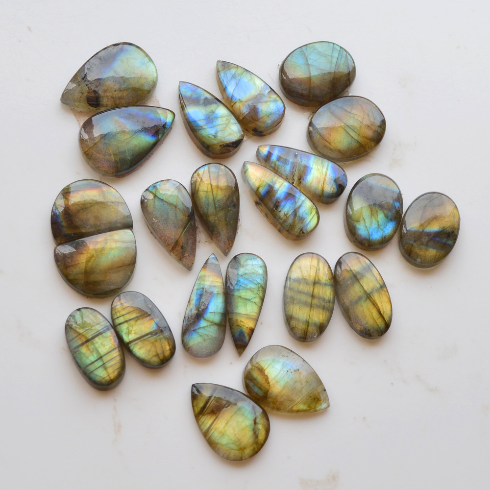 Image of 11 Pair 184Cts  Natural Labradorite Pair Gemstone Lot for jewellery making  22x15 17x13mm #19857
