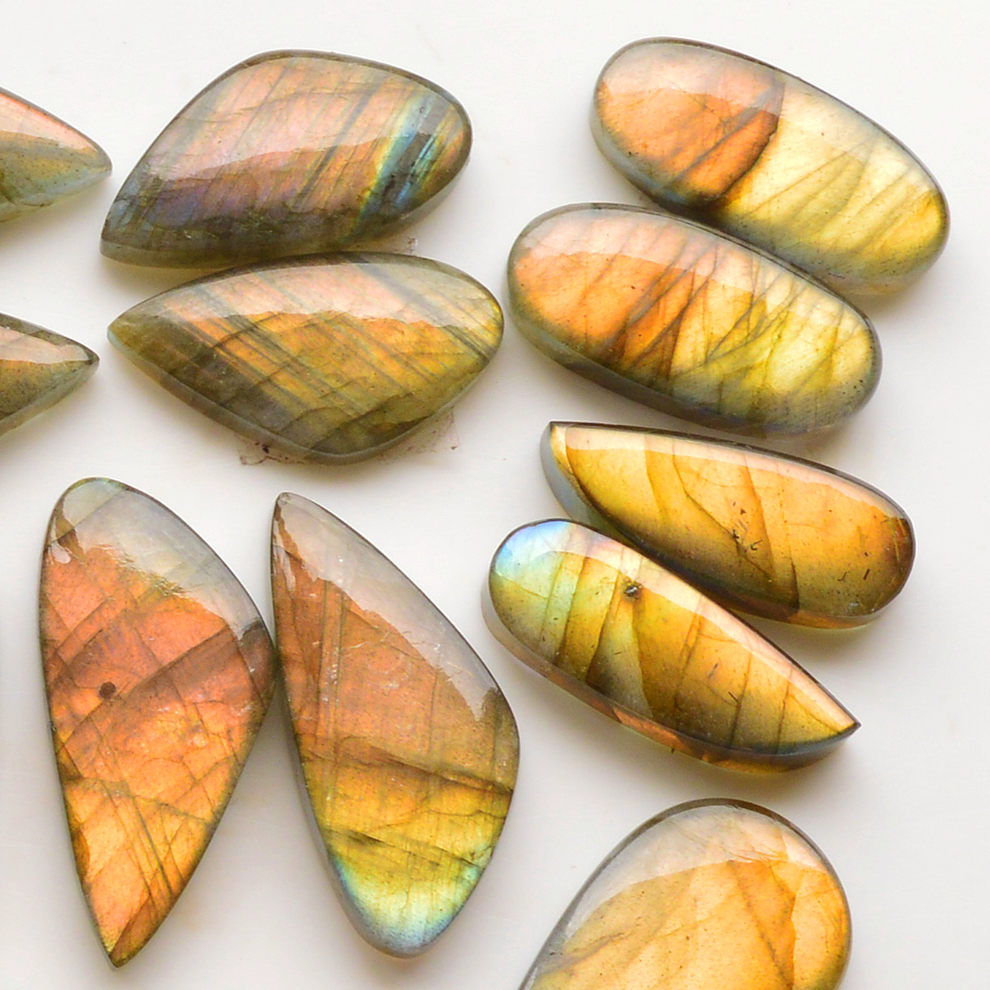 9 Pair 221Cts  Natural Labradorite Pair Gemstone Lot for jewellery making  37x15 22x14mm 19859