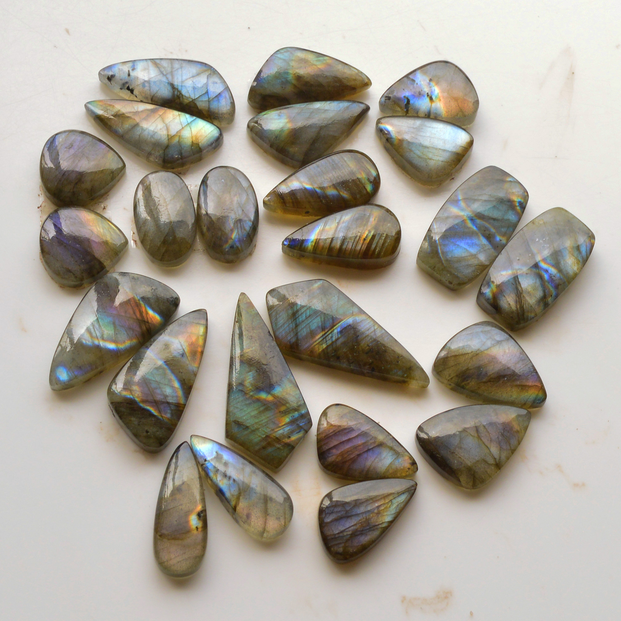 12 Pair 230Cts Natural Labradorite Pair Gemstone Lot for jewellery making 30x14 14x14mm 19860