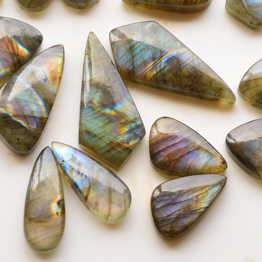 12 Pair 230Cts  Natural Labradorite Pair Gemstone Lot for jewellery making  30x14 14x14mm 19860