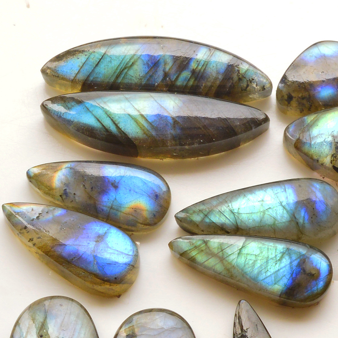 9 Pair 205Cts  Natural Labradorite Pair Gemstone Lot for jewellery making  37x8 17x10mm 19861