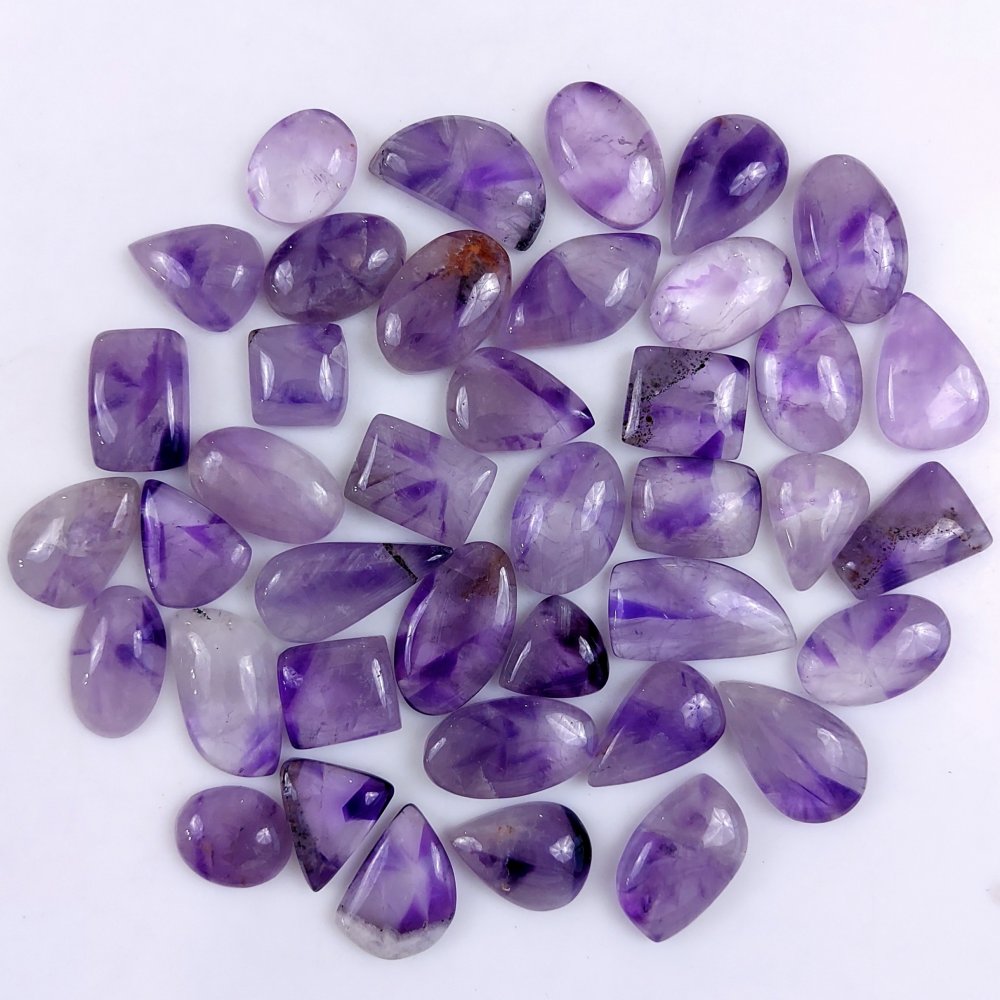 40Pcs 643Cts Natural Purple Amethyst Loose Cabochon Flat Back Both Side Polish Gemstone Lot 23x13 14x12mm#G-1993