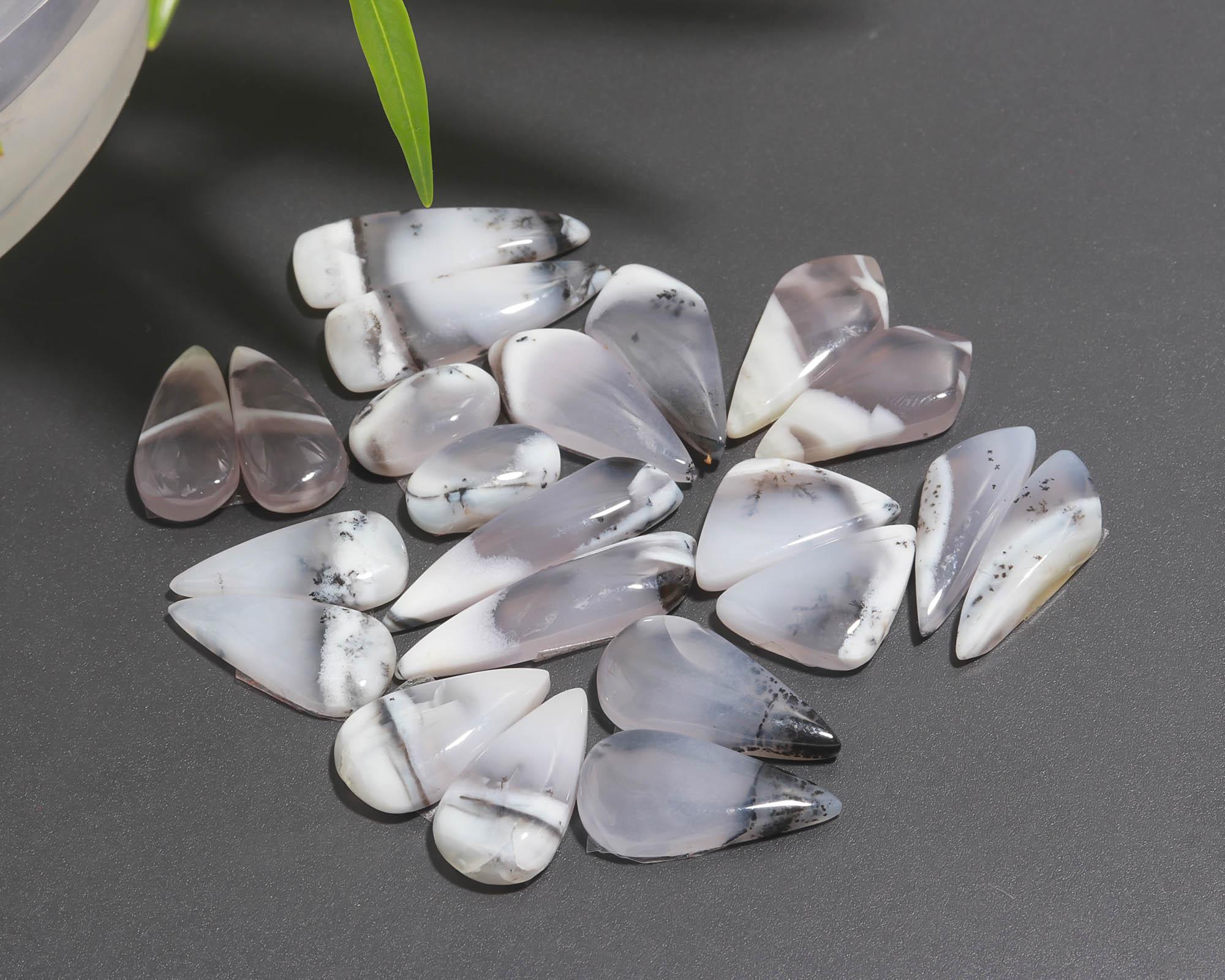 11 Pair 156 Cts  Natural Dendrite Agate Pair Cabochon Lot Loose Gemstones Jewelry Making 29x7 14x8mm 20051