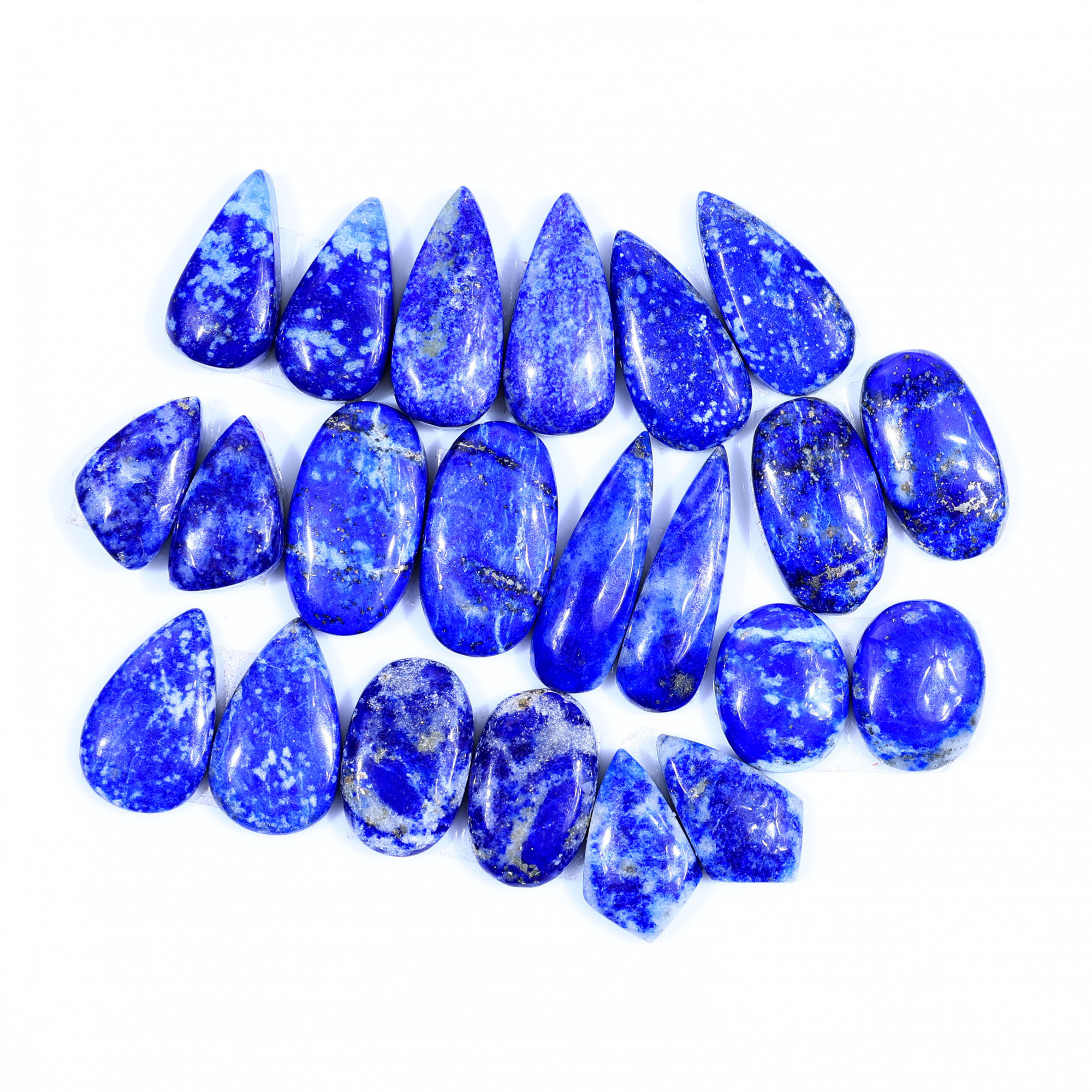 11 Pair 132Cts  Natural Lapis Lazuli Cabochon Gemstone Pairs Lot for Earrings Jewelry Making 21x7 13x10mm 20057
