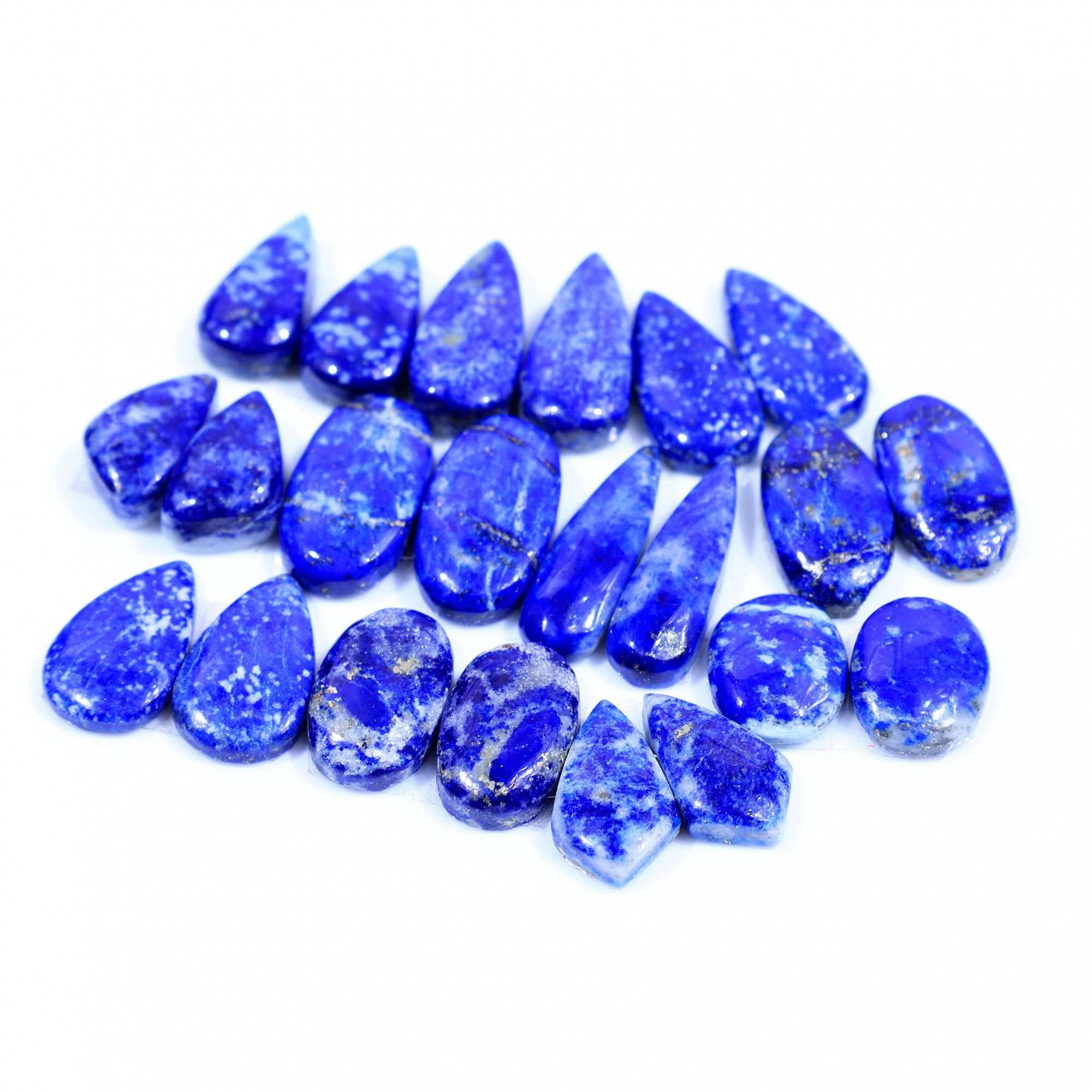 11 Pair 132Cts  Natural Lapis Lazuli Cabochon Gemstone Pairs Lot for Earrings Jewelry Making 21x7 13x10mm 20057