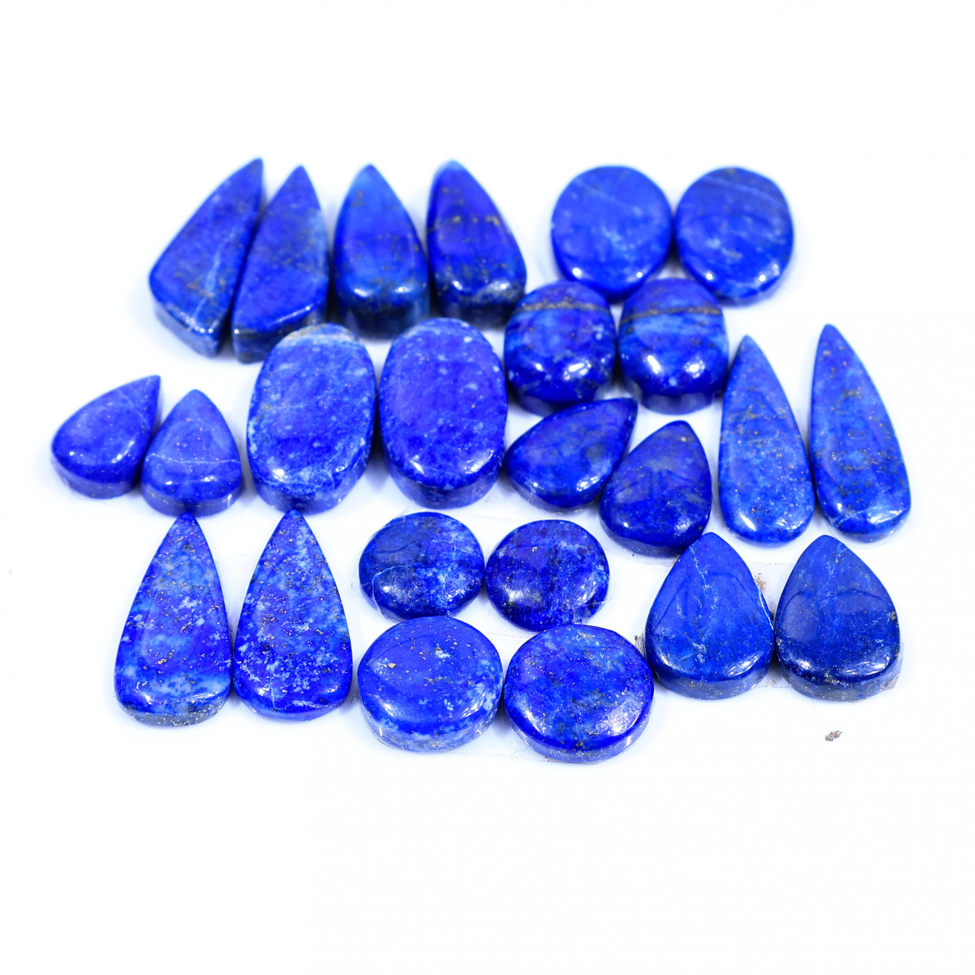 12 Pair 142Cts Natural Lapis Lazuli Cabochon Gemstone Pairs Lot for Earrings Jewelry Making 22x8 10x10mm 20059