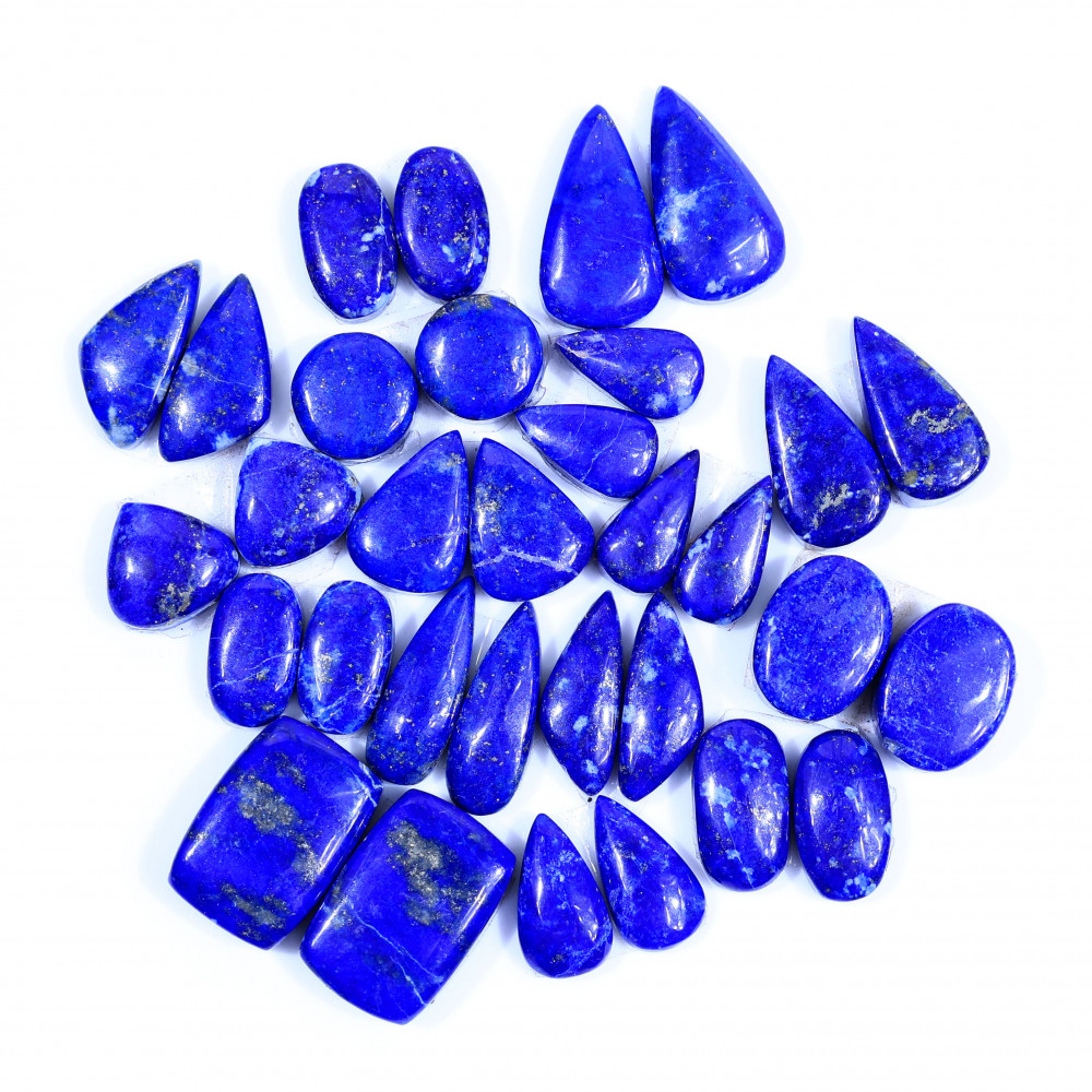 Image of 16 Pair 173Cts  Natural Lapis Lazuli Cabochon Gemstone Pairs Lot for Earrings Jewelry Making 16x11 12x6mm #20060