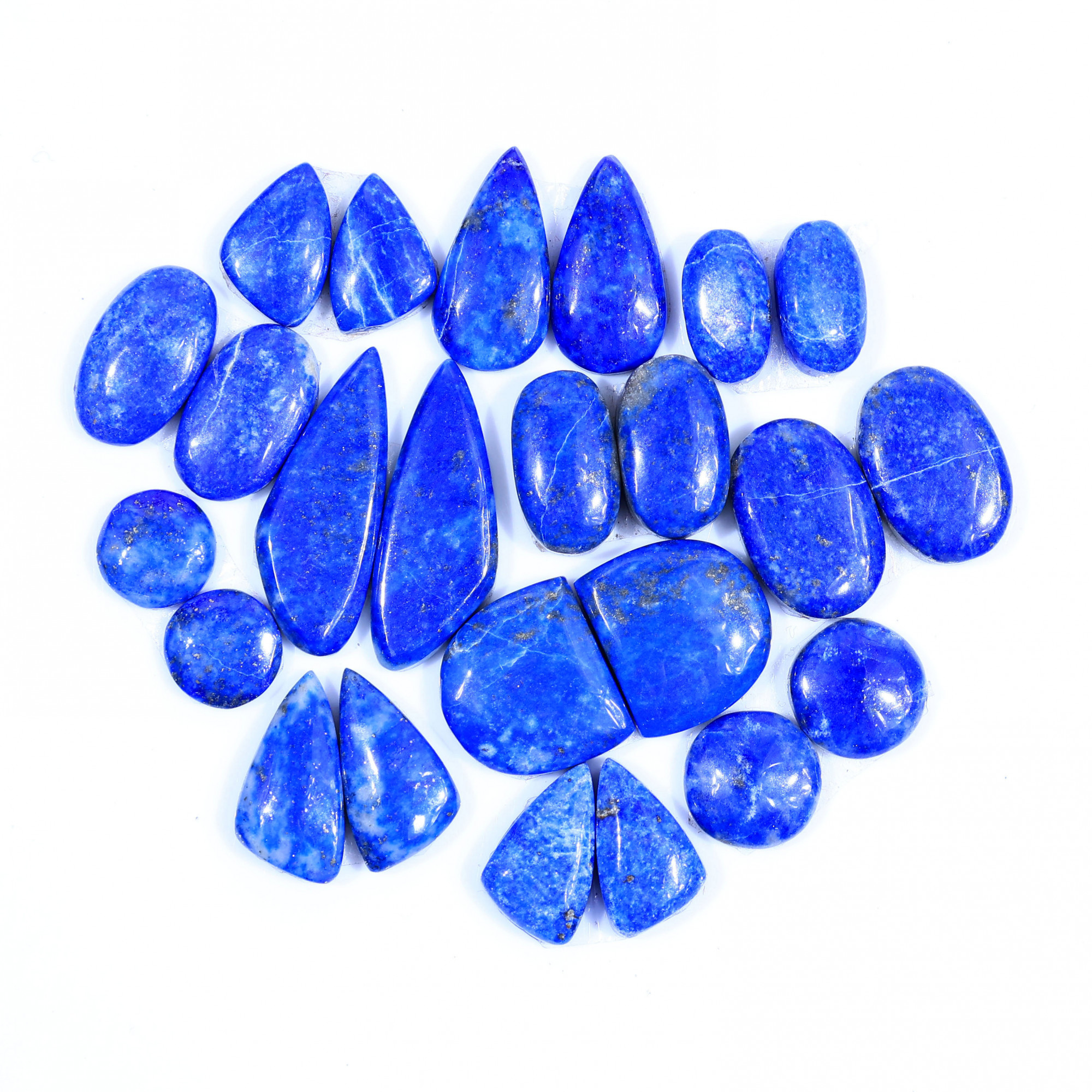 12 Pair 126Cts  Natural Lapis Lazuli Cabochon Gemstone Pairs Lot for Earrings Jewelry Making 24x9 9x9mm 20061