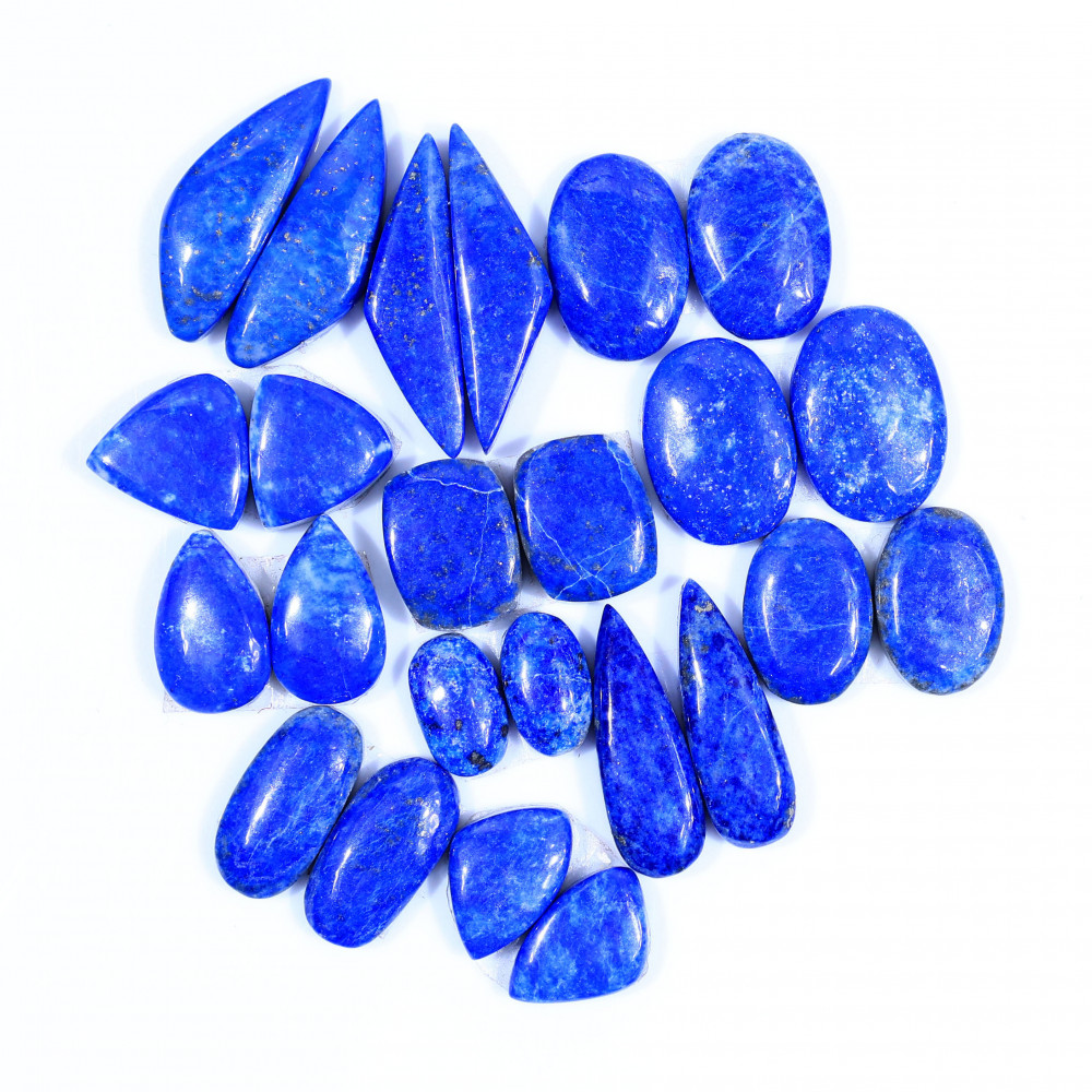 Image of 12 Pair 157Cts  Natural Lapis Lazuli Cabochon Gemstone Pairs Lot for Earrings Jewelry Making 25x7 11x6mm #20062