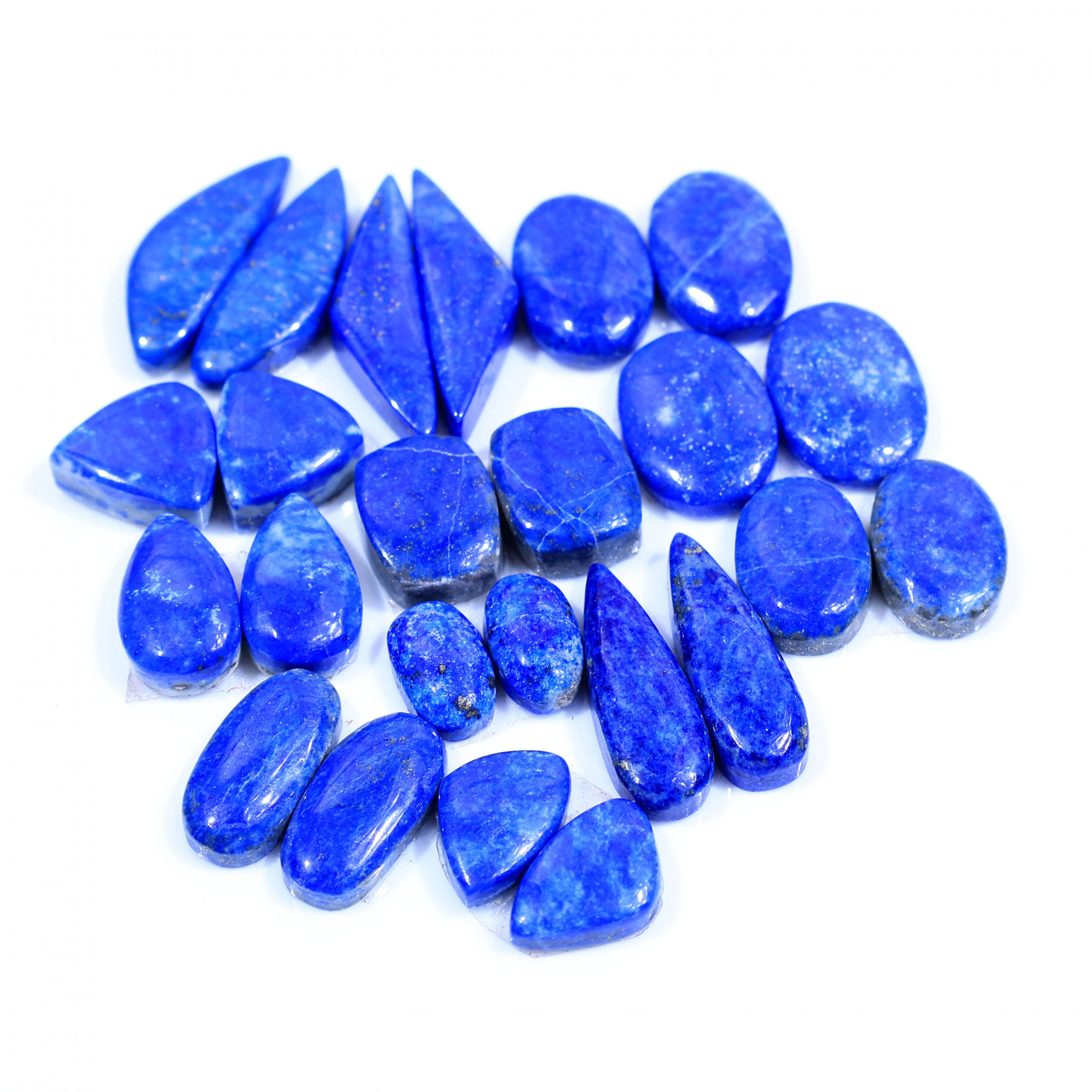 12 Pair 157Cts  Natural Lapis Lazuli Cabochon Gemstone Pairs Lot for Earrings Jewelry Making 25x7 11x6mm 20062