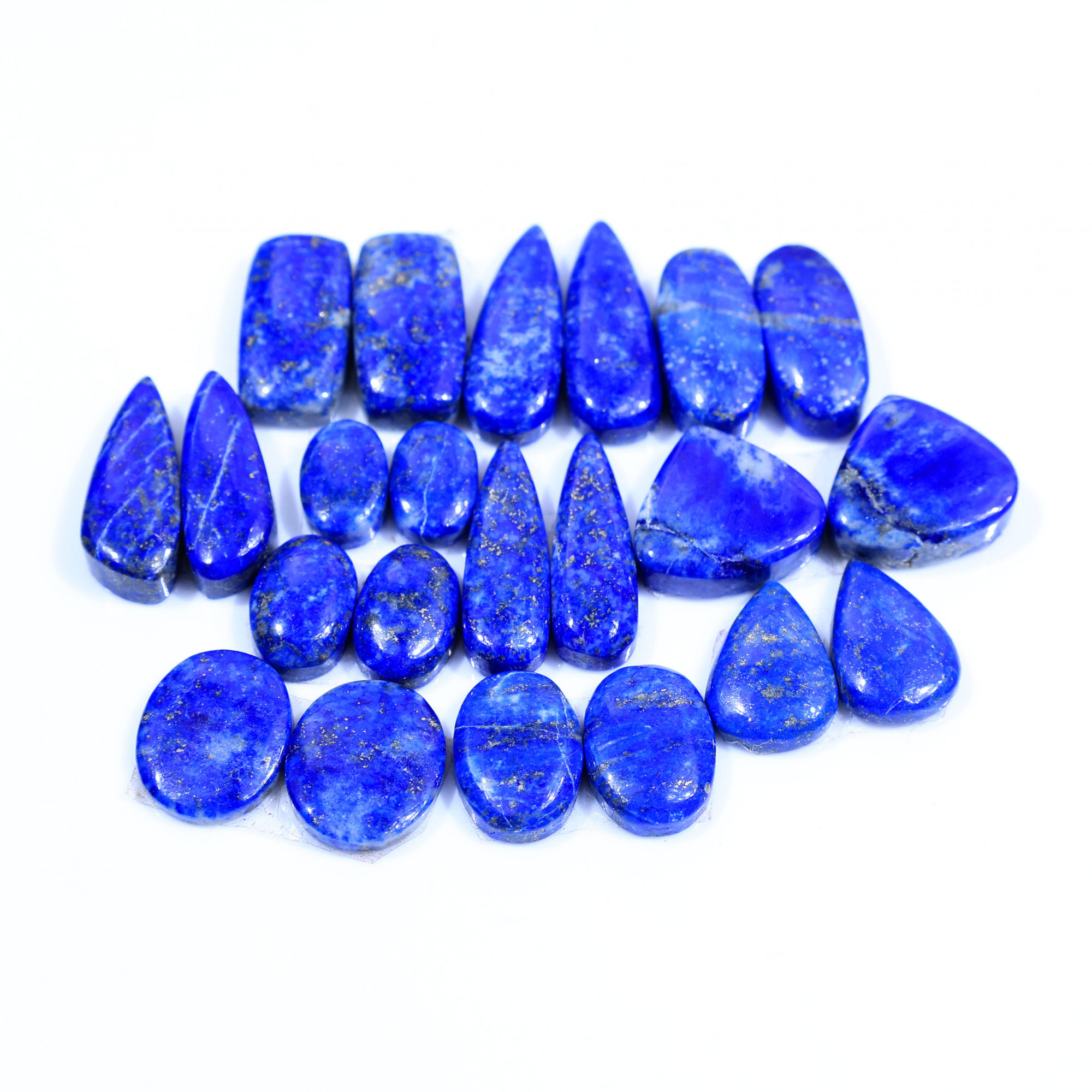 11 Pair 162Cts Natural Lapis Lazuli Cabochon Gemstone Pairs Lot for Earrings Jewelry Making 21x7 11x7mm 20063