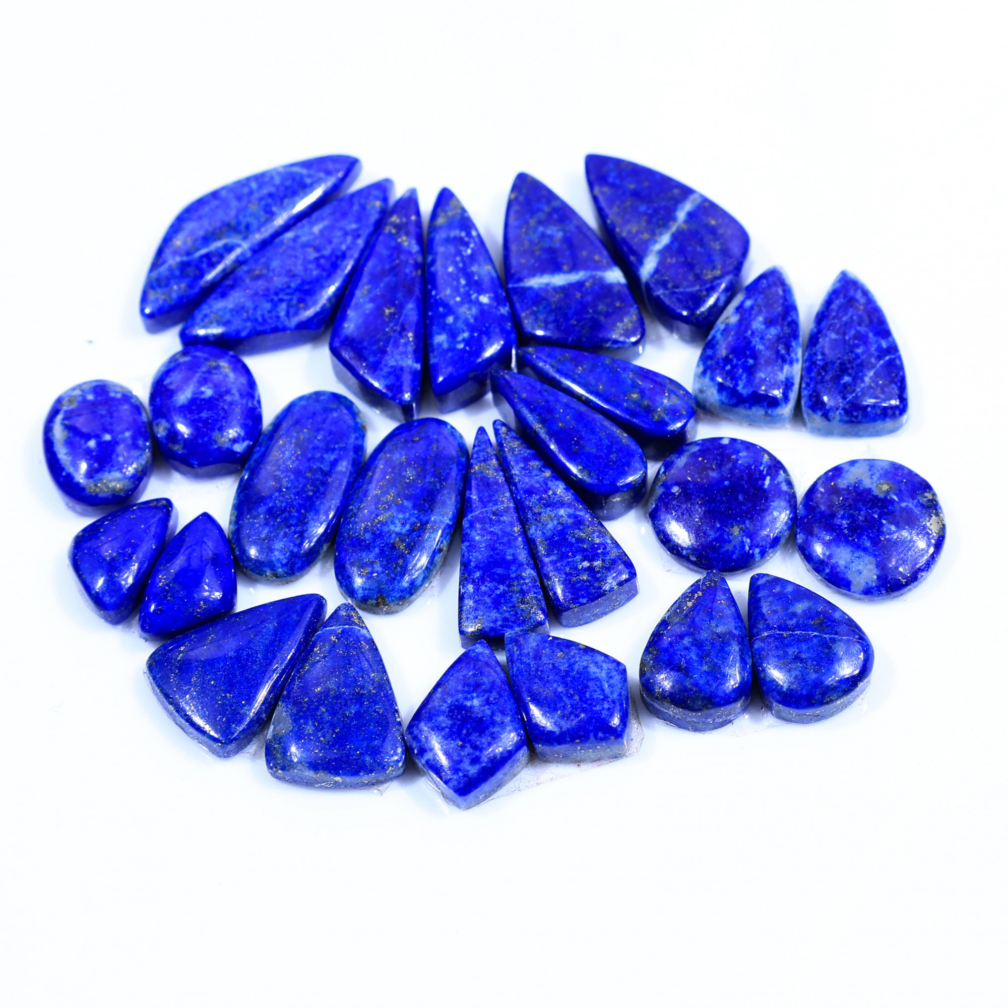 13 Pair 142Cts  Natural Lapis Lazuli Cabochon Gemstone Pairs Lot for Earrings Jewelry Making 23x8 12x7mm 20064