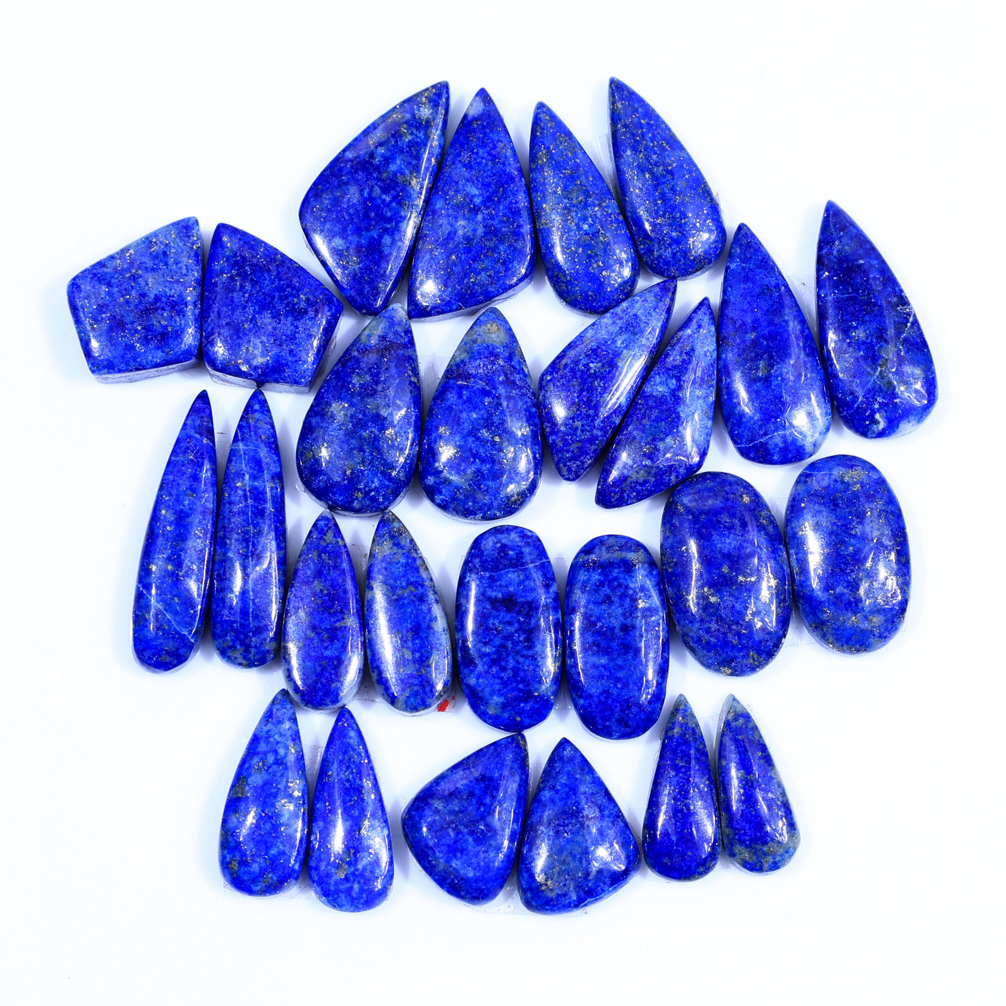 13 Pair 146Cts  Natural Lapis Lazuli Cabochon Gemstone Pairs Lot for Earrings Jewelry Making 23x6 14x6mm 20065