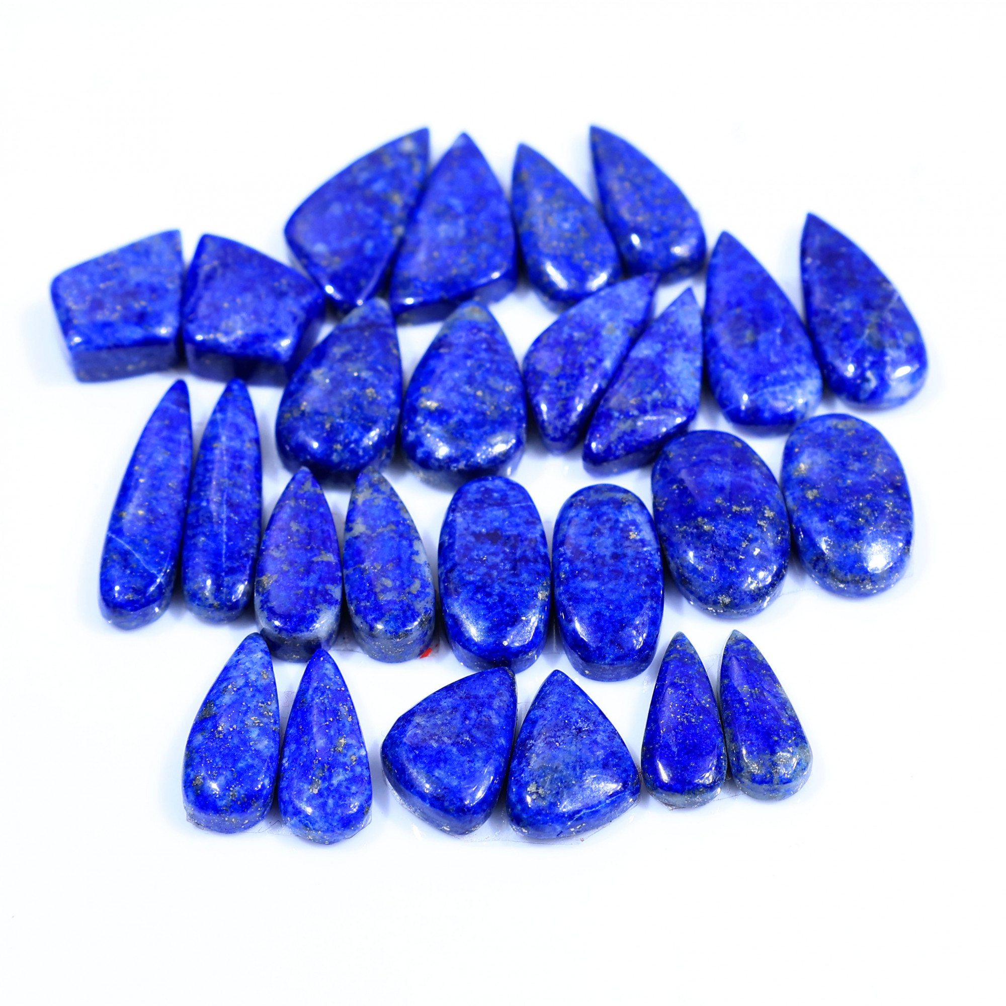 13 Pair 146Cts  Natural Lapis Lazuli Cabochon Gemstone Pairs Lot for Earrings Jewelry Making 23x6 14x6mm 20065
