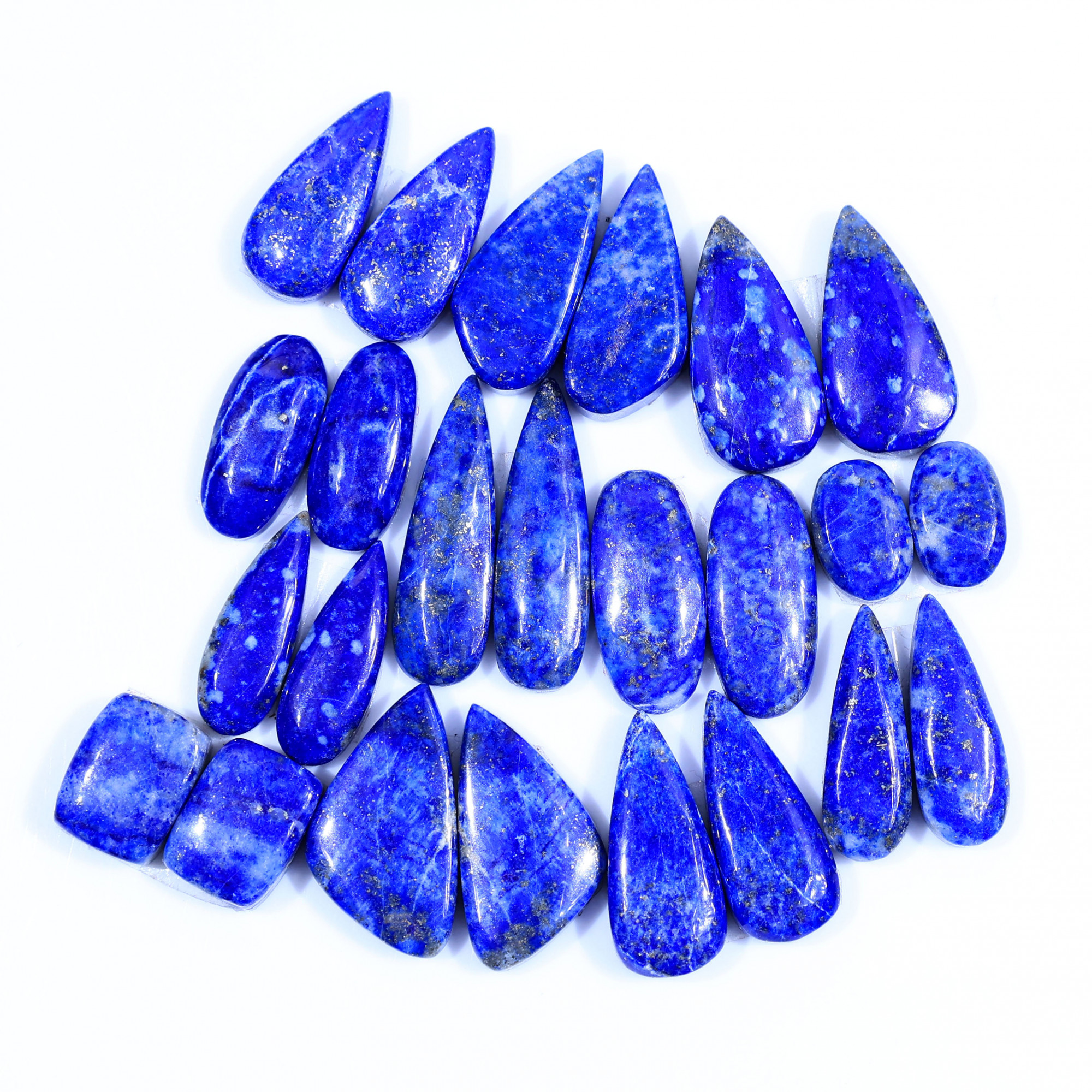12 Pair 147Cts Natural Lapis Lazuli Cabochon Gemstone Pairs Lot for Earrings Jewelry Making 23x7 11x7mm 20066