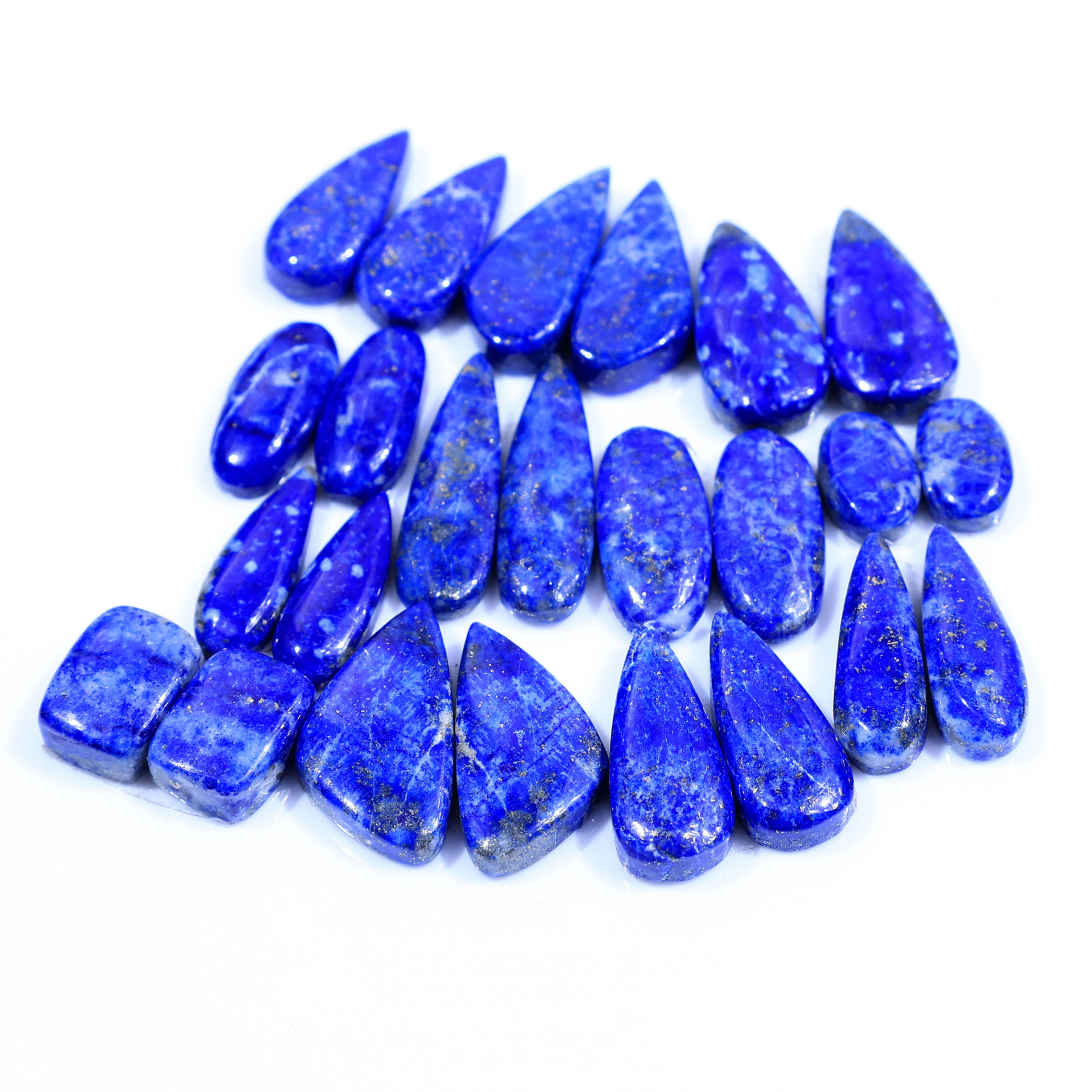 12 Pair 147Cts  Natural Lapis Lazuli Cabochon Gemstone Pairs Lot for Earrings Jewelry Making 23x7 11x7mm 20066