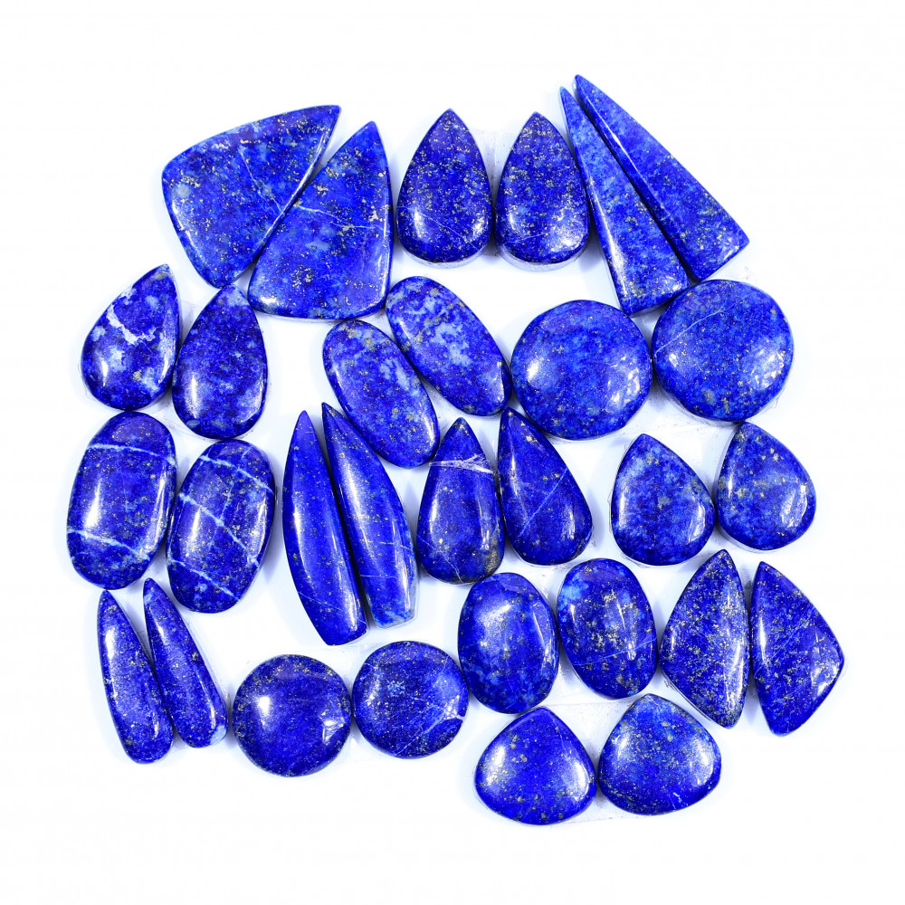 Image of 15 Pair 176Cts  Natural Lapis Lazuli Cabochon Gemstone Pairs Lot for Earrings Jewelry Making 21x12 11x11mm #20068
