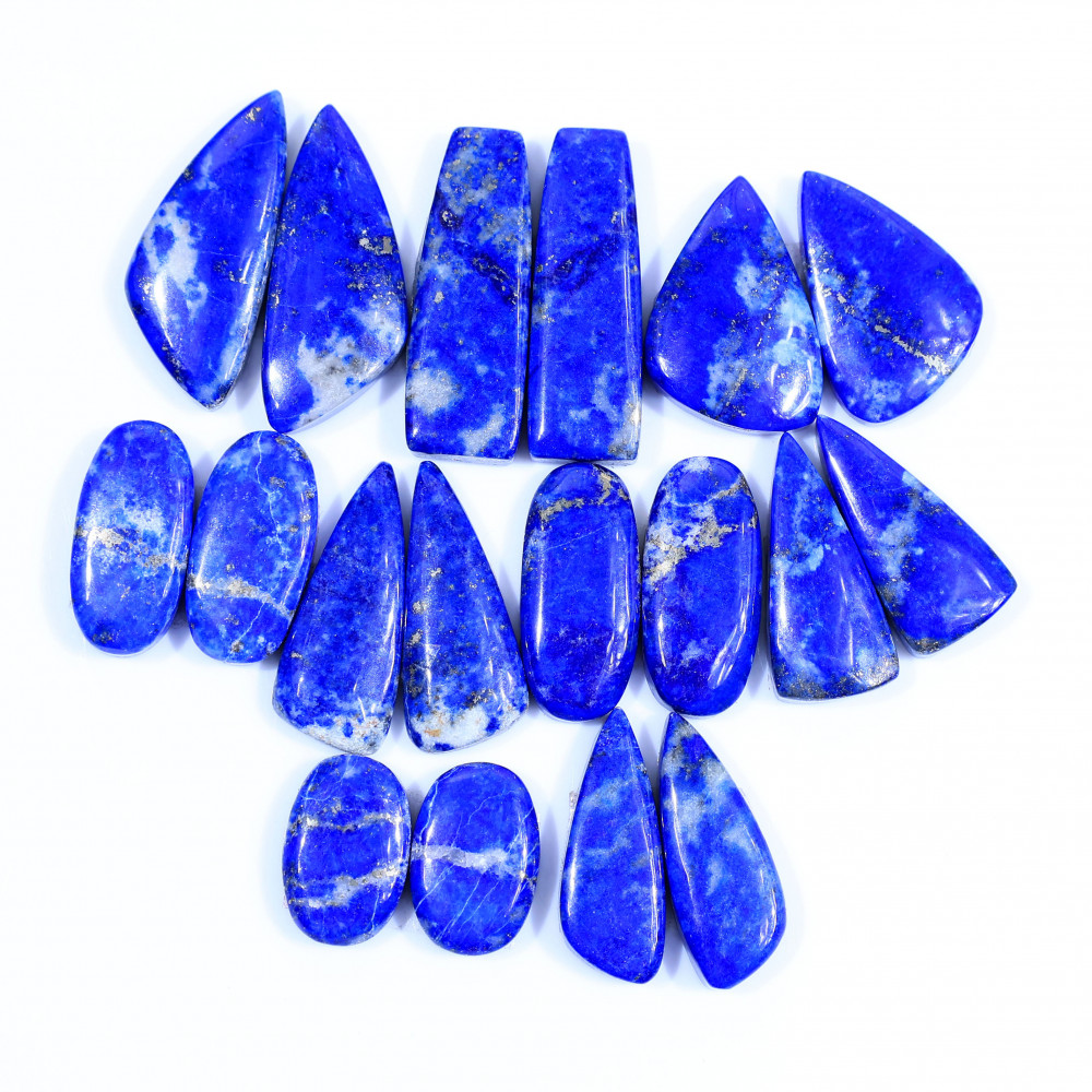 Image of 9 Pair 220Cts  Natural Lapis Lazuli Cabochon Gemstone Pairs Lot for Earrings Jewelry Making 29x9 16x10mm #20069