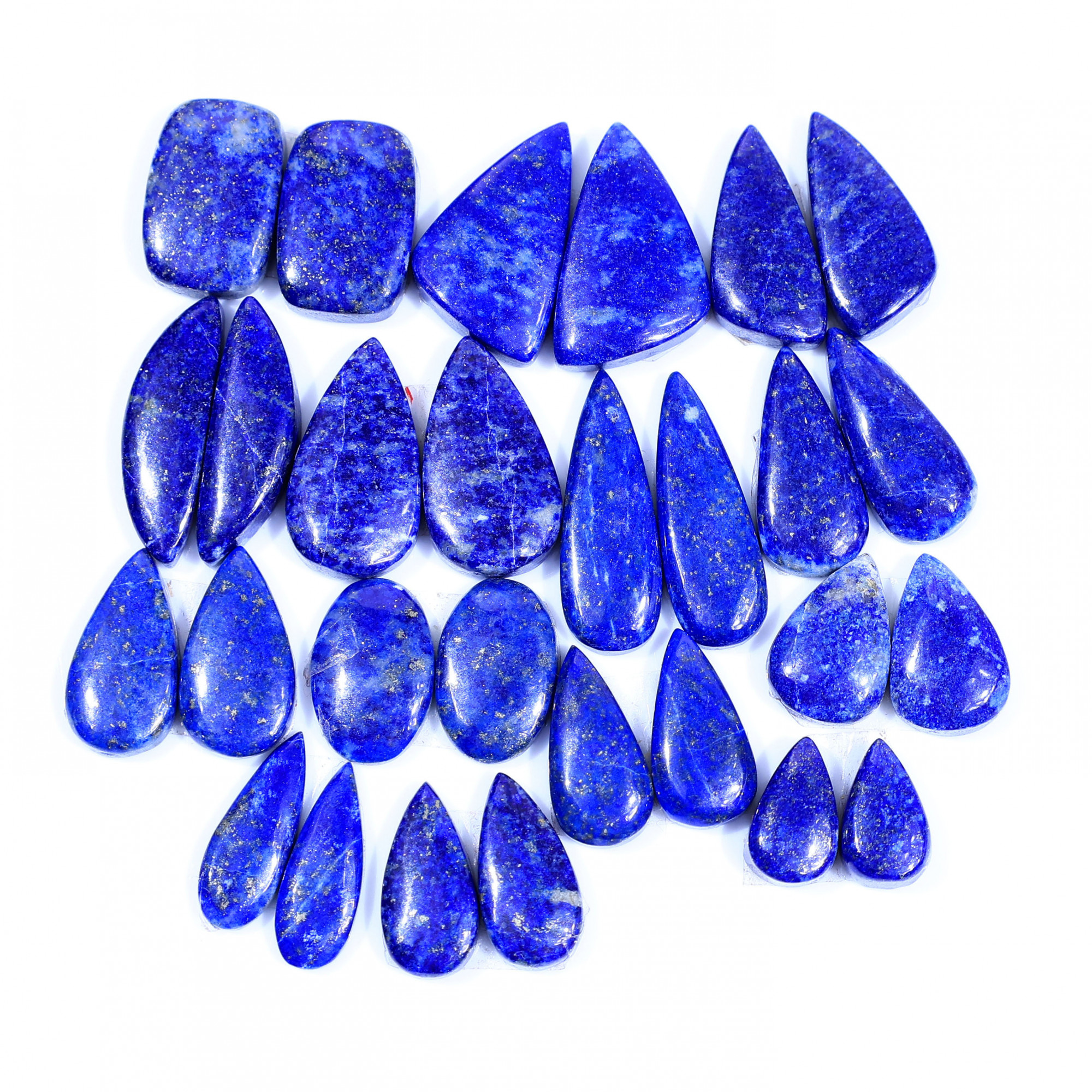 14 Pair 165Cts Natural Lapis Lazuli Cabochon Gemstone Pairs Lot for Earrings Jewelry Making 23x8 11x7mm 20071