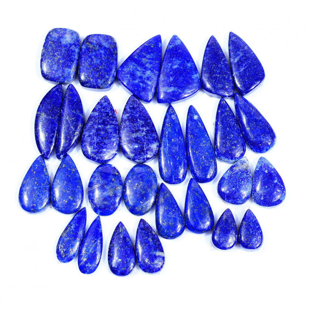 Image of 14 Pair 165Cts  Natural Lapis Lazuli Cabochon Gemstone Pairs Lot for Earrings Jewelry Making 23x8 11x7mm #20071