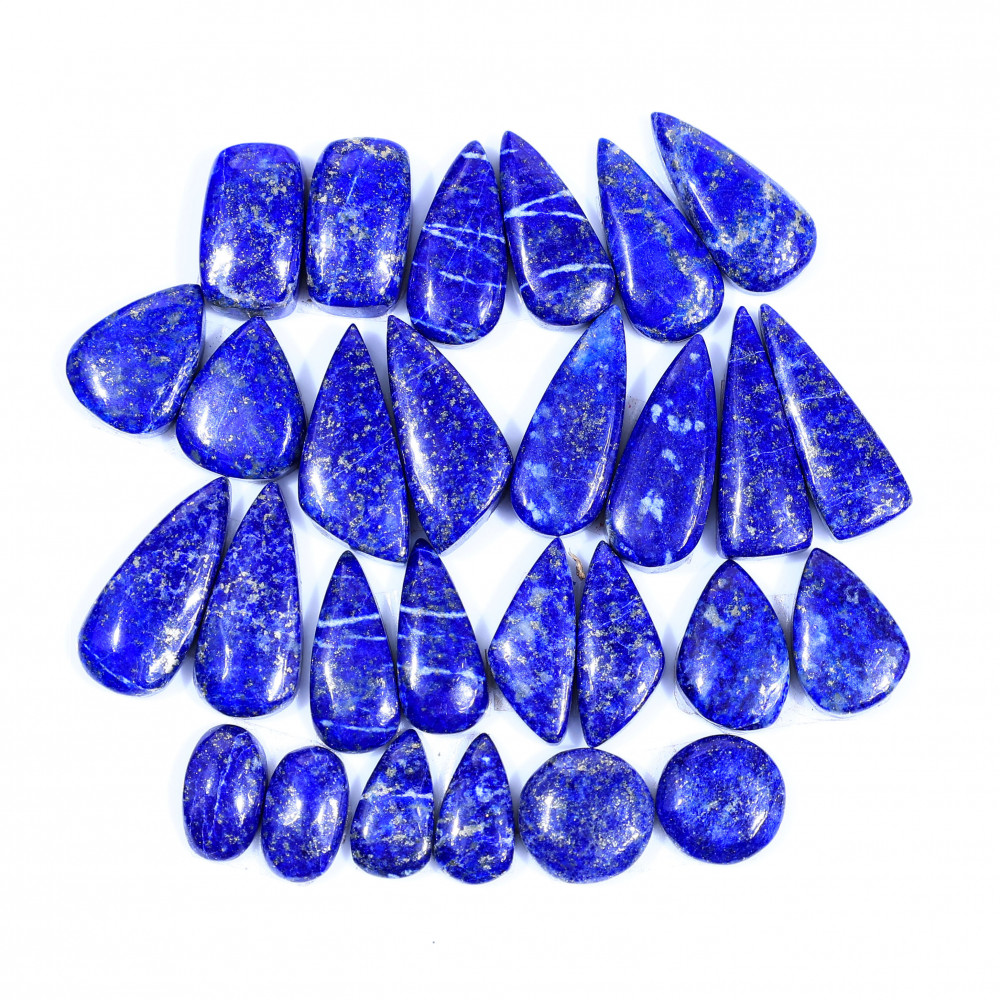 Image of 14 Pair 163Cts  Natural Lapis Lazuli Cabochon Gemstone Pairs Lot for Earrings Jewelry Making 20x9 12x6mm #20072