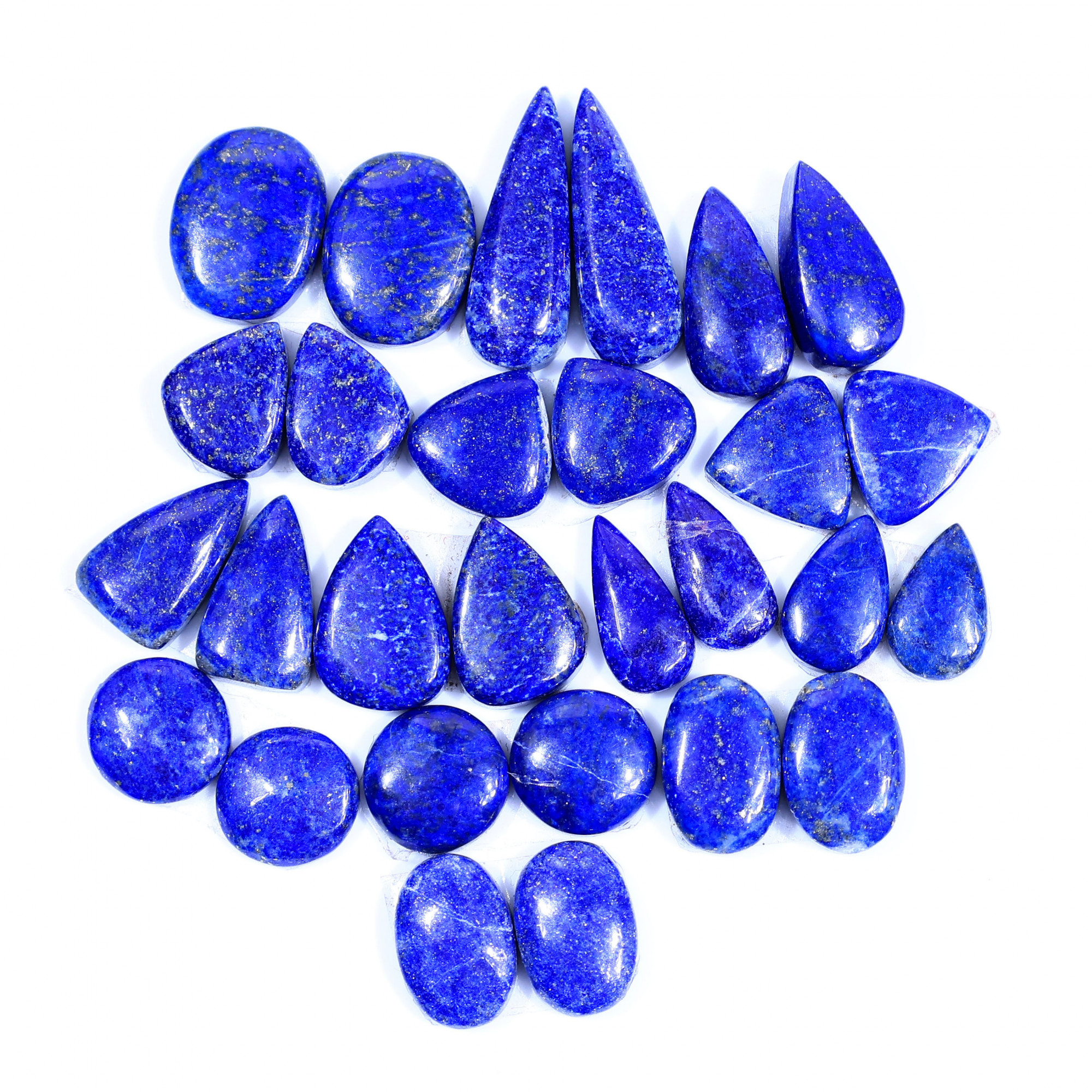 14 Pair 165Cts Natural Lapis Lazuli Cabochon Gemstone Pairs Lot for Earrings Jewelry Making 22x8 10x10mm 20073