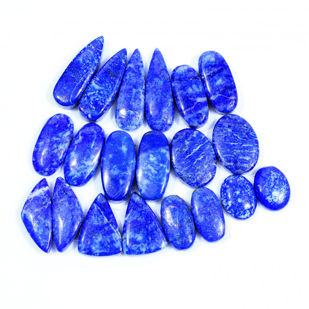Image of 10 Pair 136Cts  Natural Lapis Lazuli Cabochon Gemstone Pairs Lot for Earrings Jewelry Making 23x8 12x9mm #20074