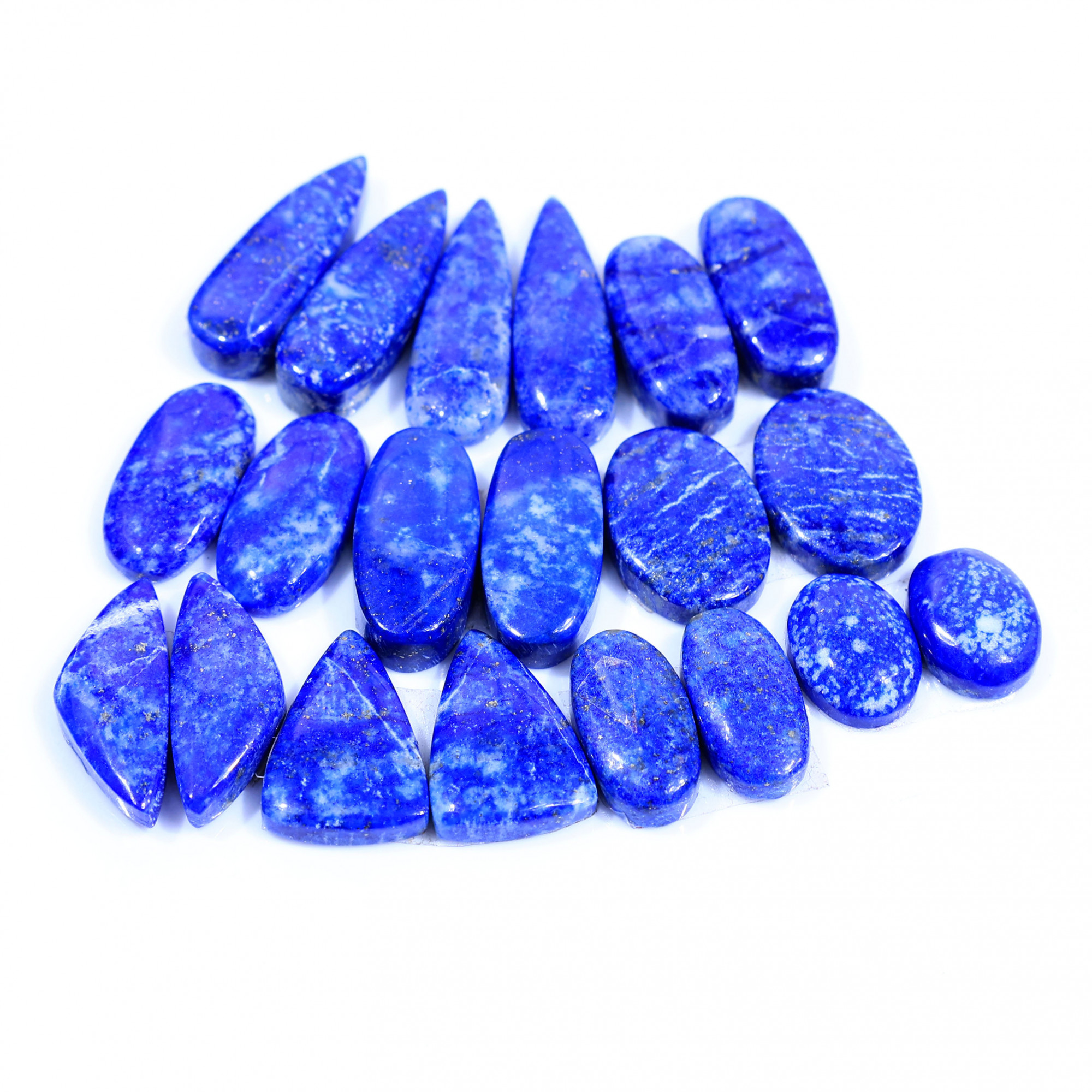 10 Pair 136Cts  Natural Lapis Lazuli Cabochon Gemstone Pairs Lot for Earrings Jewelry Making 23x8 12x9mm 20074