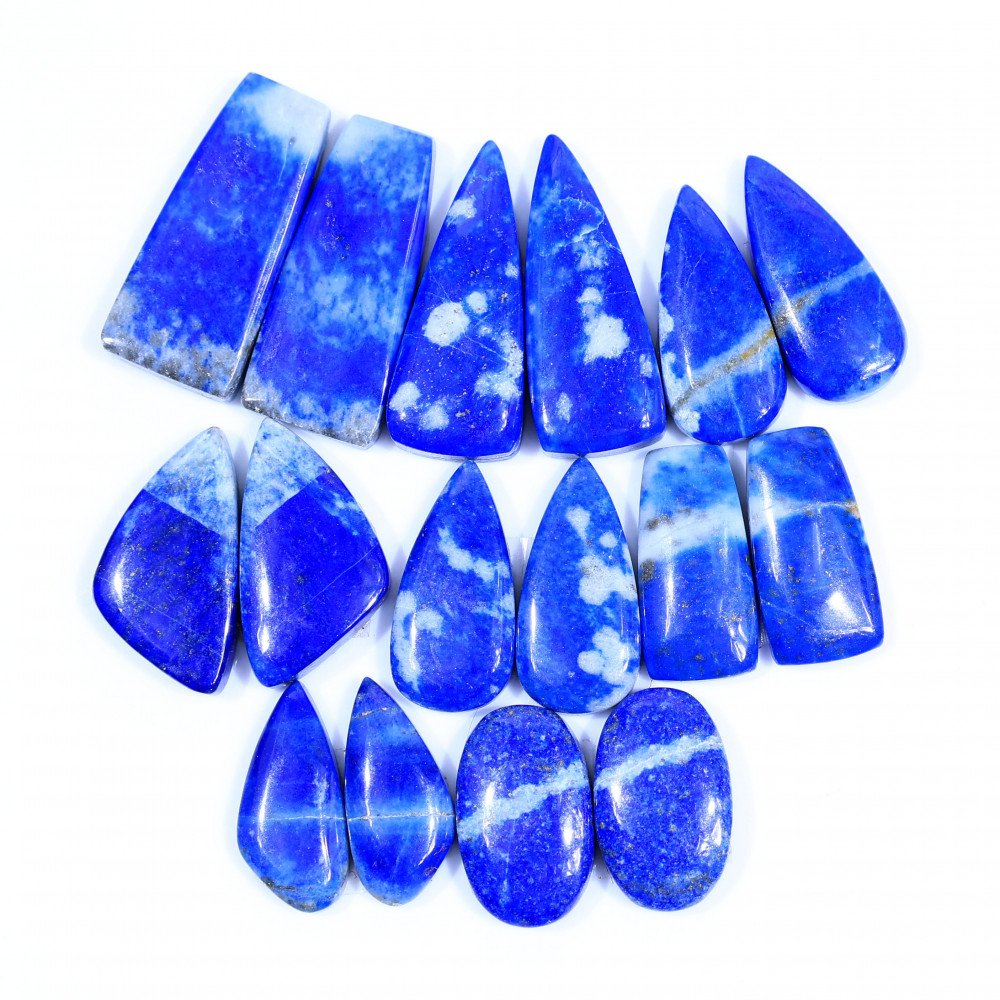 Image of 8 Pair 176Cts  Natural Lapis Lazuli Cabochon Gemstone Pairs Lot for Earrings Jewelry Making 27x12 19x9mm #20076