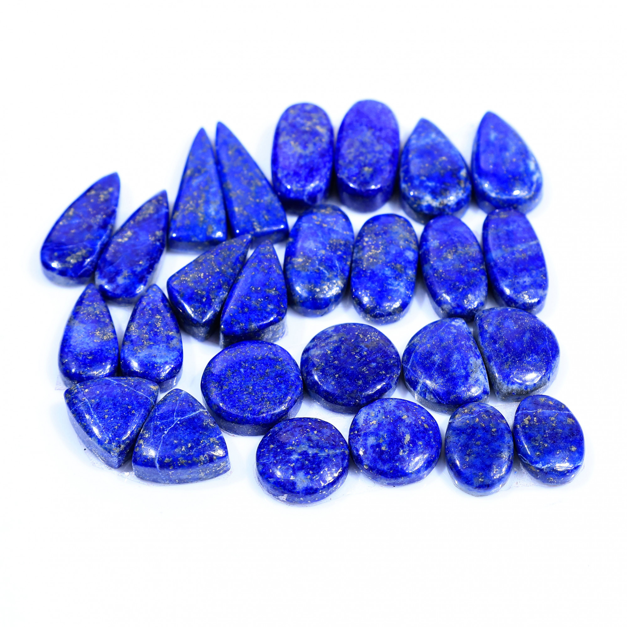 13 Pair 159Cts  Natural Lapis Lazuli Cabochon Gemstone Pairs Lot for Earrings Jewelry Making 21x7 12x8mm 20078