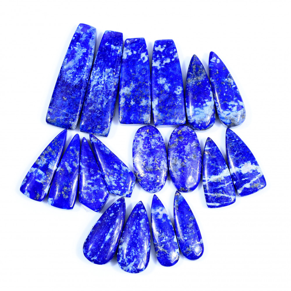 Image of 10 Pair 237Cts  Natural Lapis Lazuli Cabochon Gemstone Pairs Lot for Earrings Jewelry Making 35x10 28x10mm #20079
